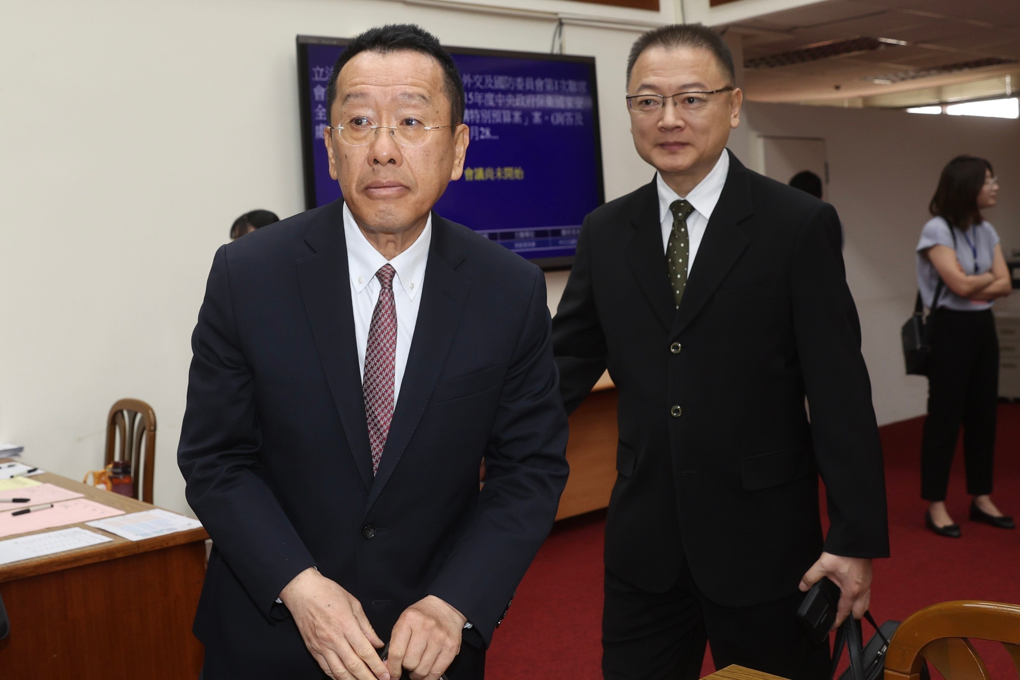 According to Wellington Koo (Ieft), Taiwan's defence minister, "the core interest involved here is peace in the Taiwan Strait, and peace in the Taiwan Strait is a core interest of the United States". Photo: CNA