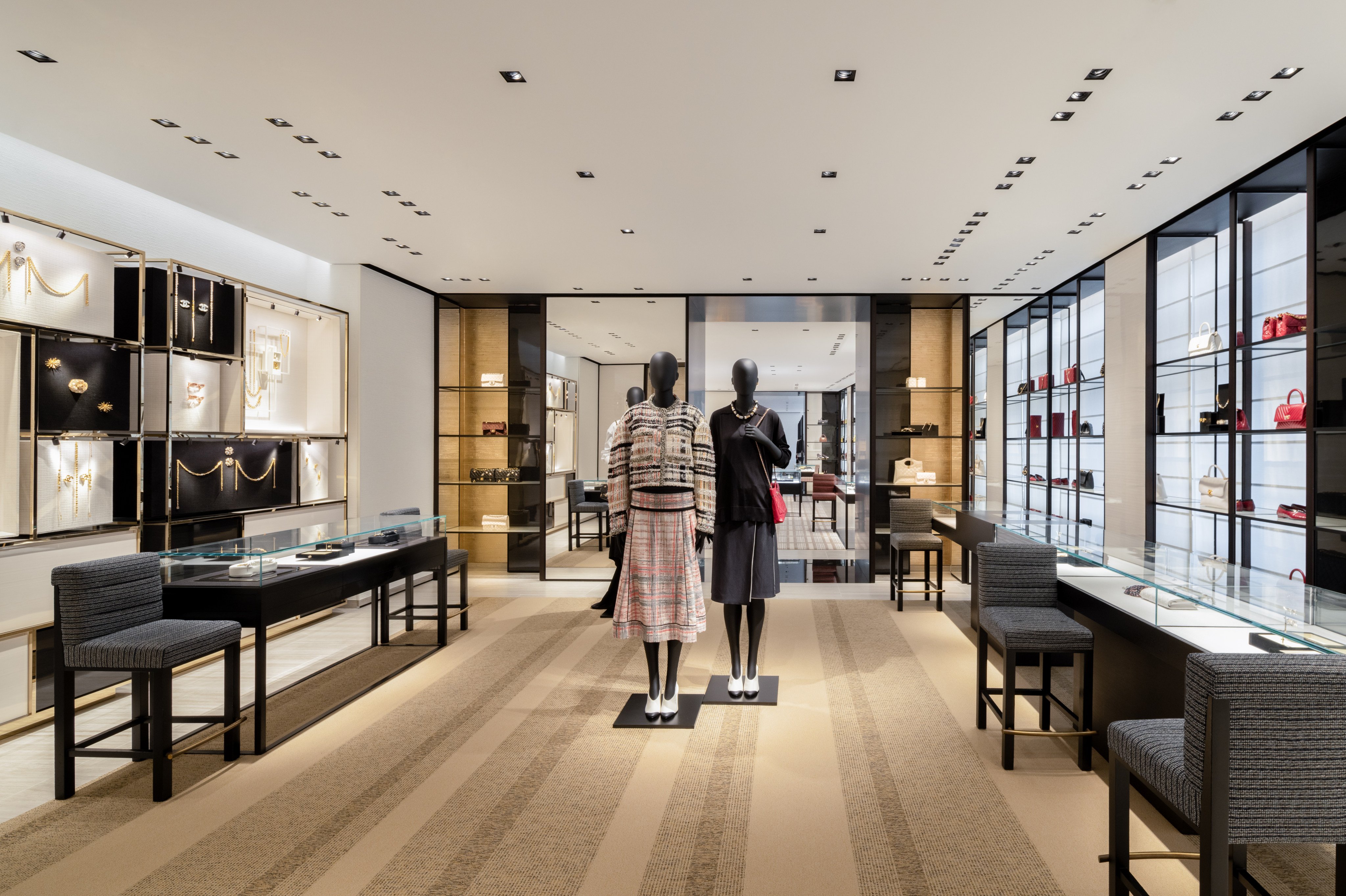 Ready-to-wear on display in Chanel IFC – one of two  temporary boutiques presenting the house’s full range while the maison renovates its Landmark Prince’s flagship store. Photo: Handout