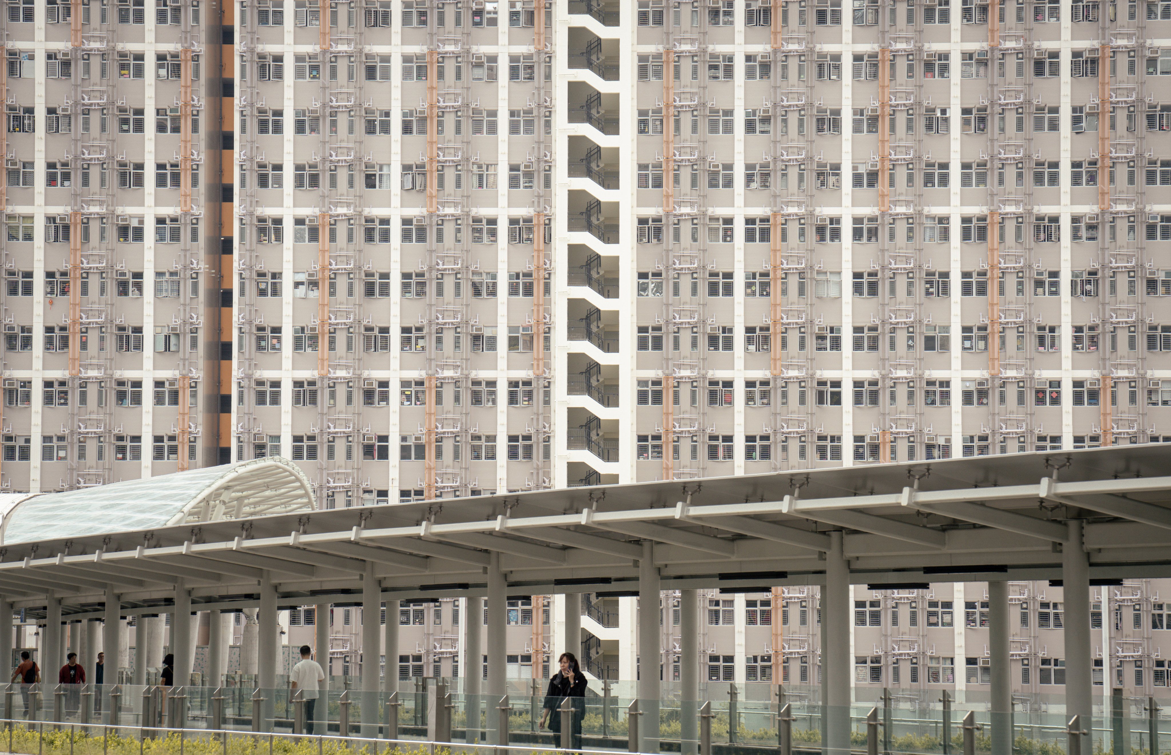 Newly built light public housing in Hong Kong’s Kai Tai district, seen on February 25. Photo: Alexander Mak