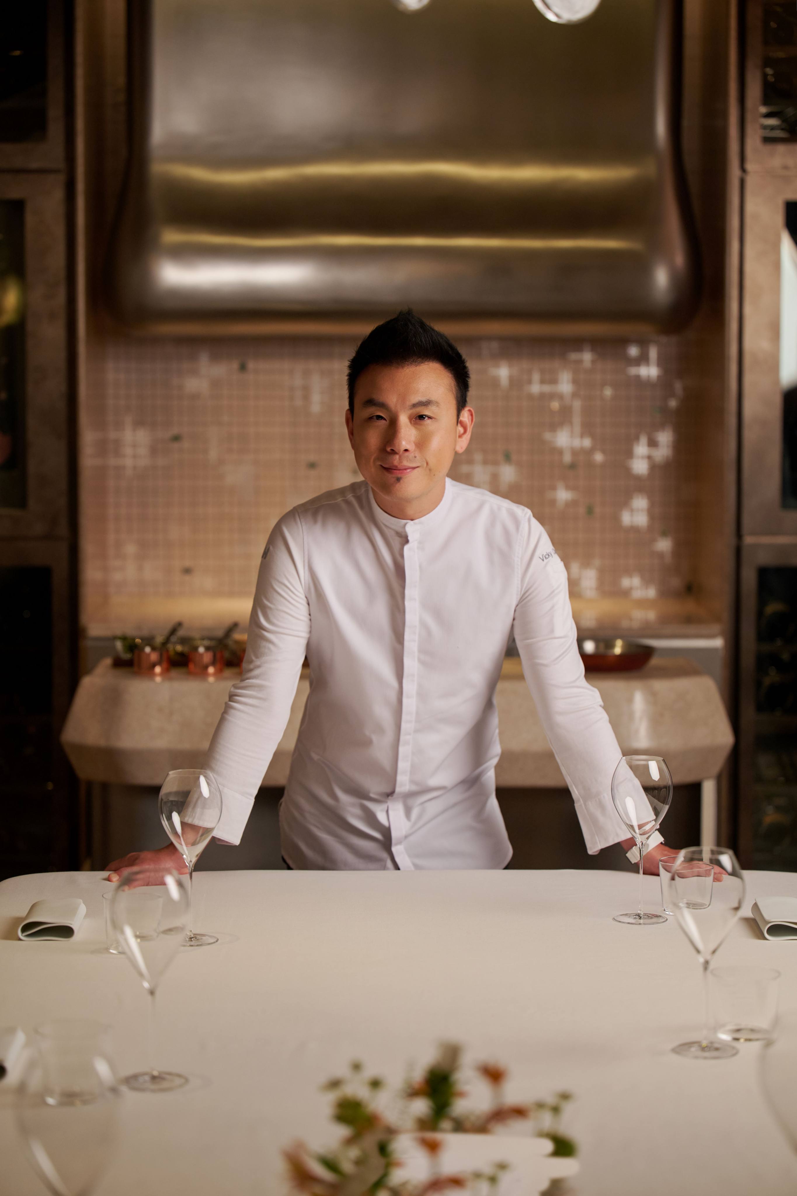 Vicky Cheng at his new French restaurant Estuary at the Capella hotel at Galaxy Macau. The Hong Kong-born, Canada-raised and France-trained chef first made his mark with VEA in Hong Kong’s Sheung Wan neighbourhood, following up with Wing several years later. Photo: Estuary by Vicky Cheng