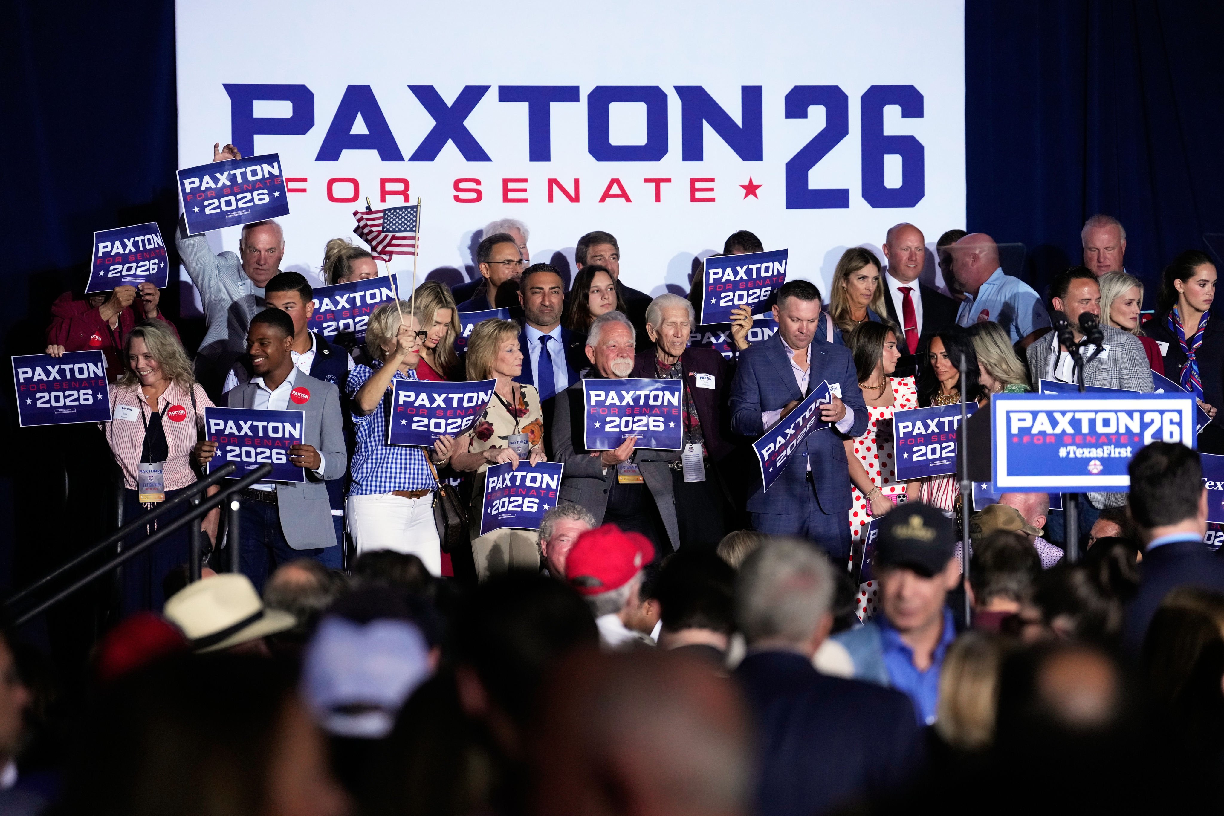 Ken Paxton supporters in Plano, Texas on Tuesday. Photo: AP