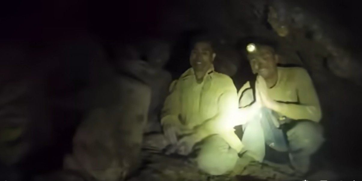 A Thai-led rescue team broke through to an area in a flooded Laos cave where they found five of the seven missing villagers perched on a muddy ledge on Wednesday. Photo: Facebook / Thailand Rescue Diver