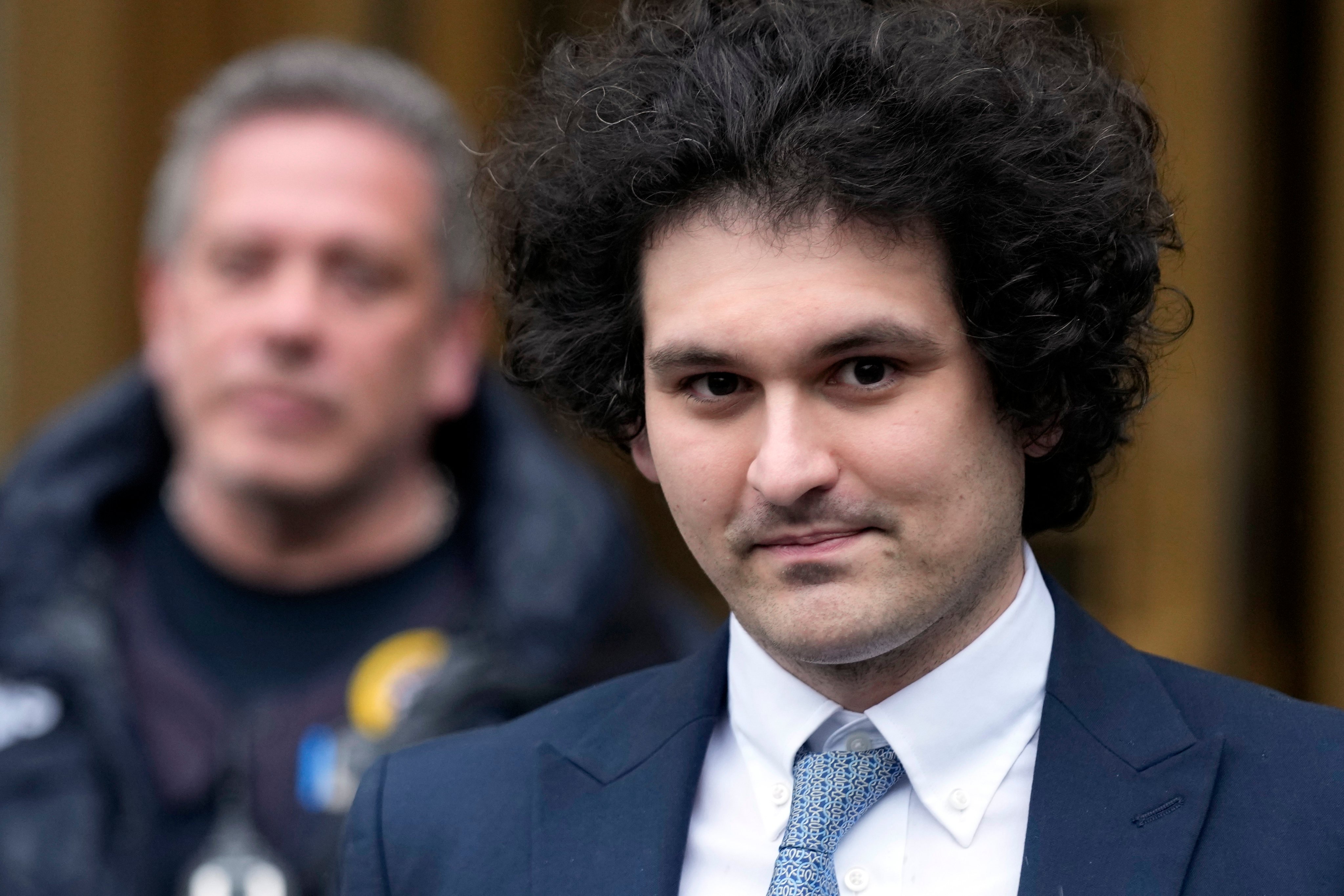 Sam Bankman-Fried, founder of collapsed cryptocurrency exchange FTX, leaves Manhattan federal court in New York in 2023. Photo: AP