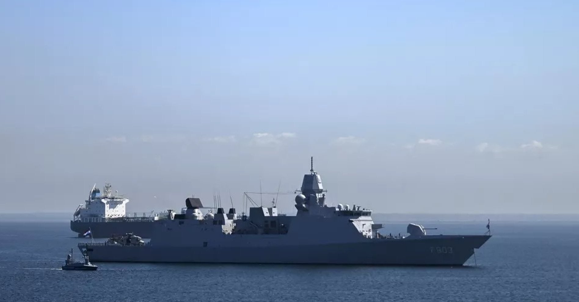 The Dutch frigate HNLMS Tromp (F803). In 2024, China said it had scrambled fighter jets to drive away the ship’s helicopter during an encounter in the East China Sea. Photo: AFP