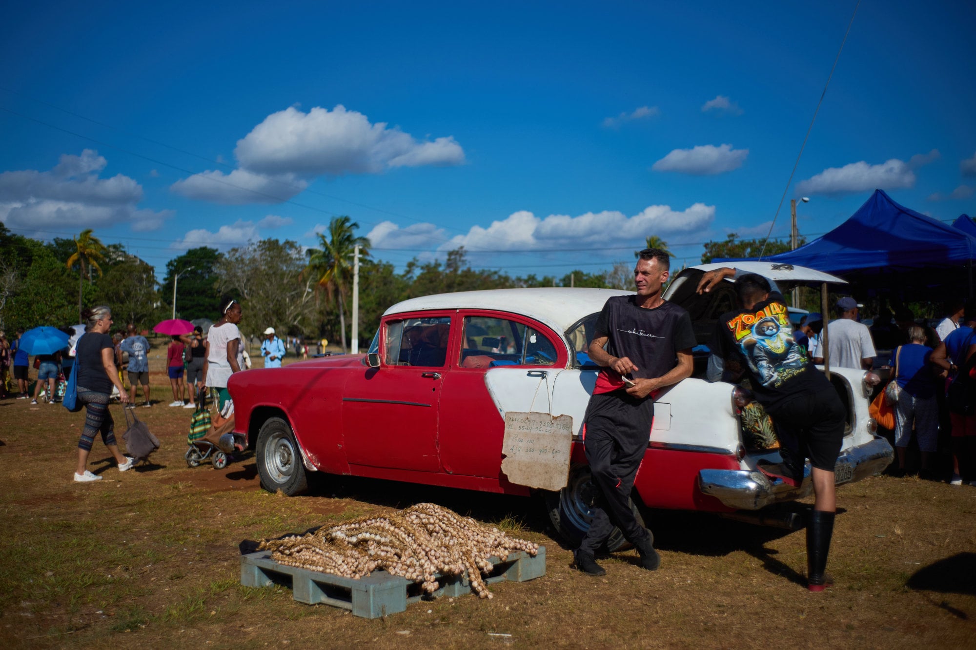 Vendors wait for customers at a weekly food fair in Alamar, Havana province, Cuba, on May 2. Photo: AP Vendors wait for customers at a weekly food fair in Alamar, Havana province, Cuba, on May 2. Photo: AP