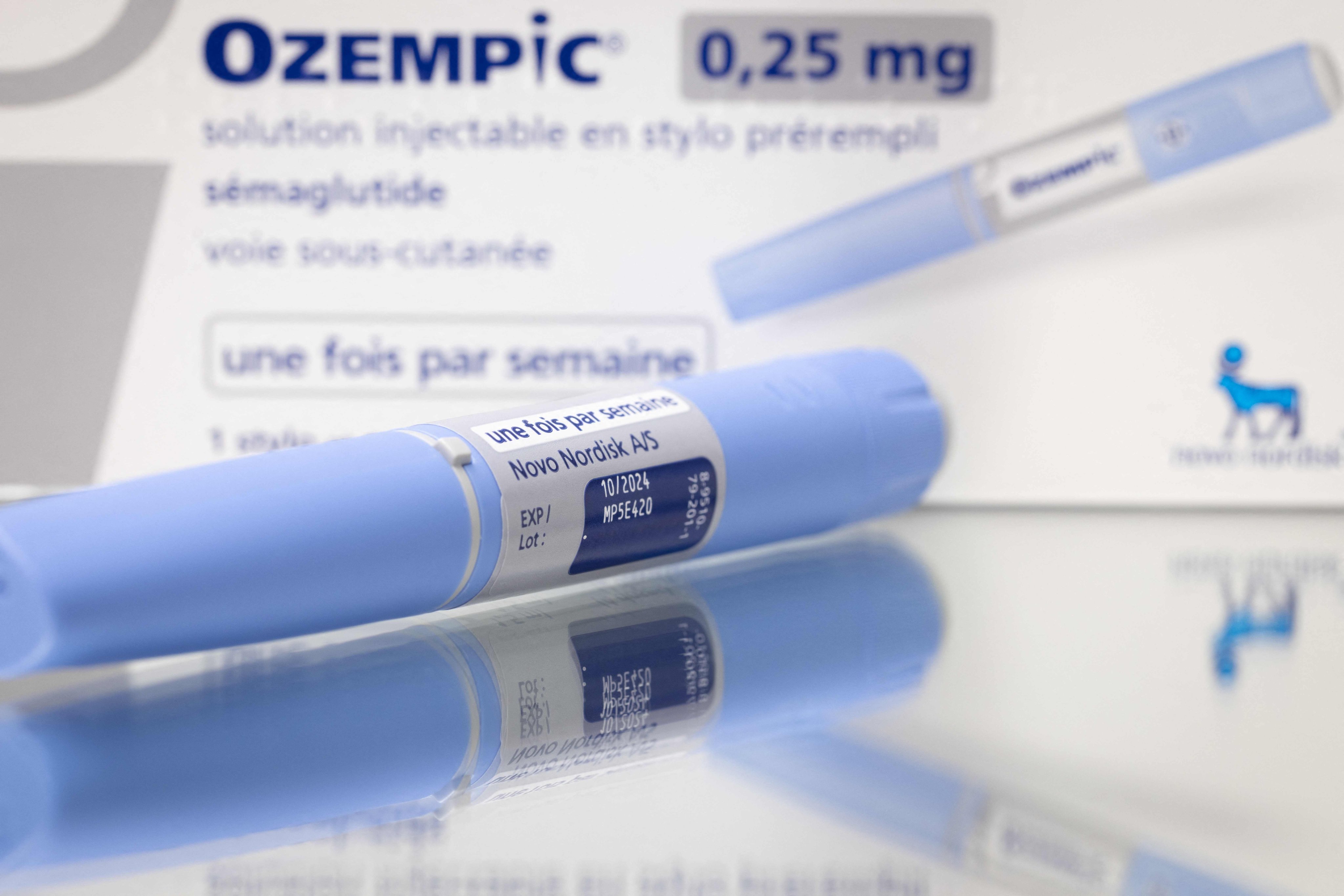 A photo of Novo Nordisk’s weight loss drug Ozempic in Paris. Photo: AFP