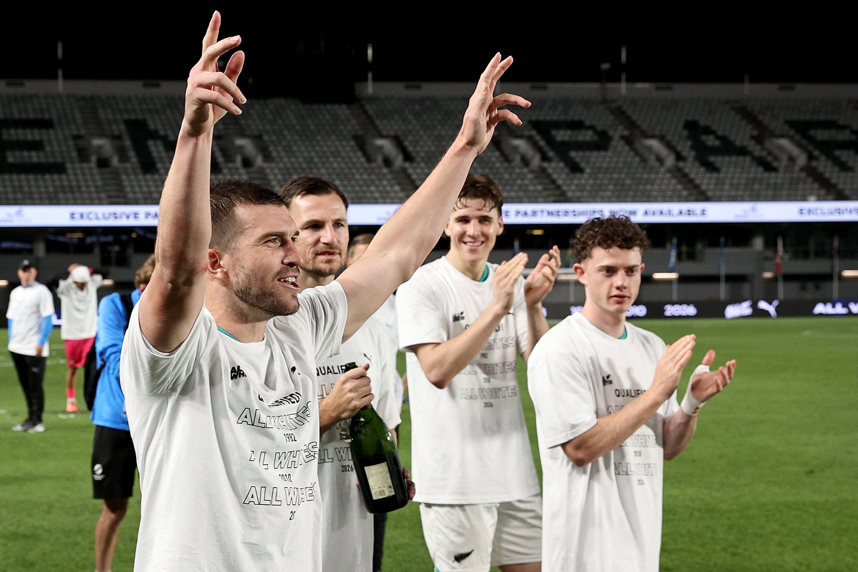 New Zealand defender Tim Payne (left), seen here after a match against New Caledonia last year, has become the country’s most followed footballer with the help of an influencer. Photo: AFP