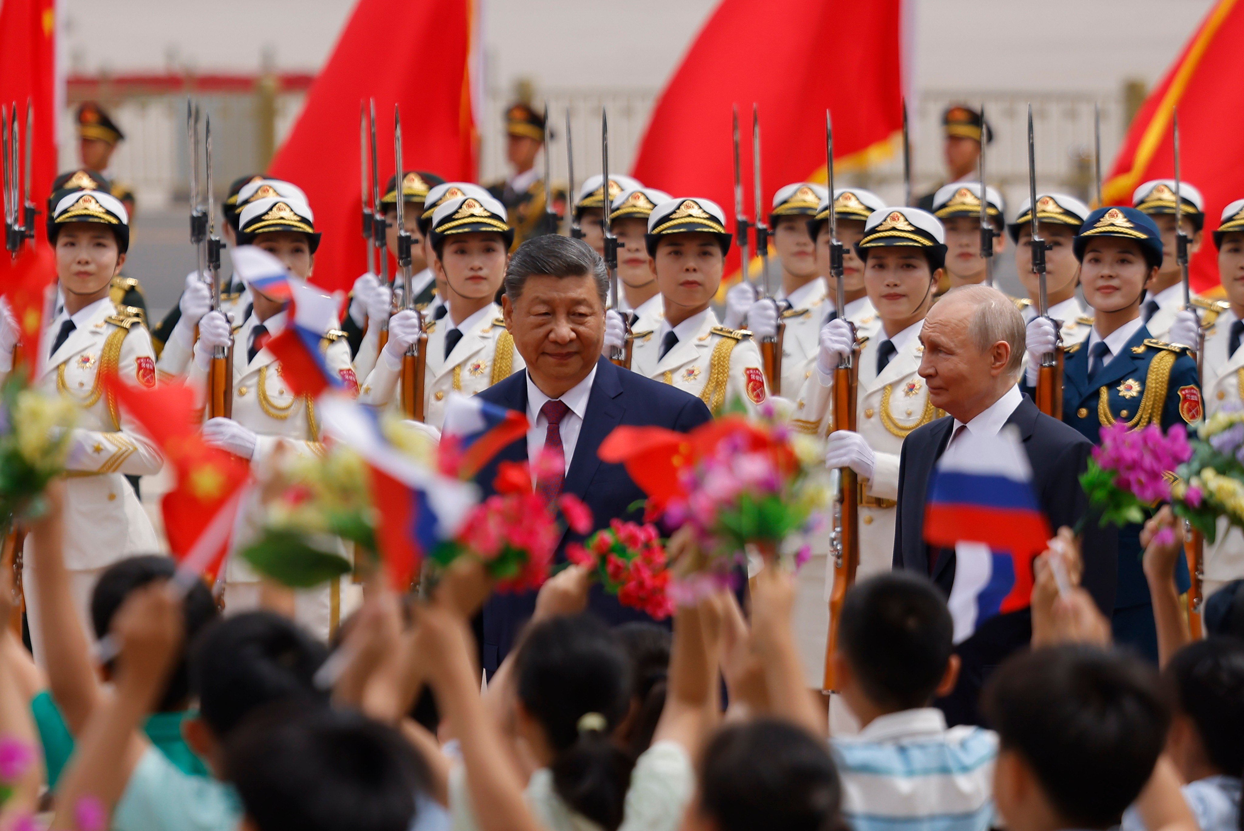 Chinese President Xi Jinping and Russian President Vladimir Putin. Photo: AP