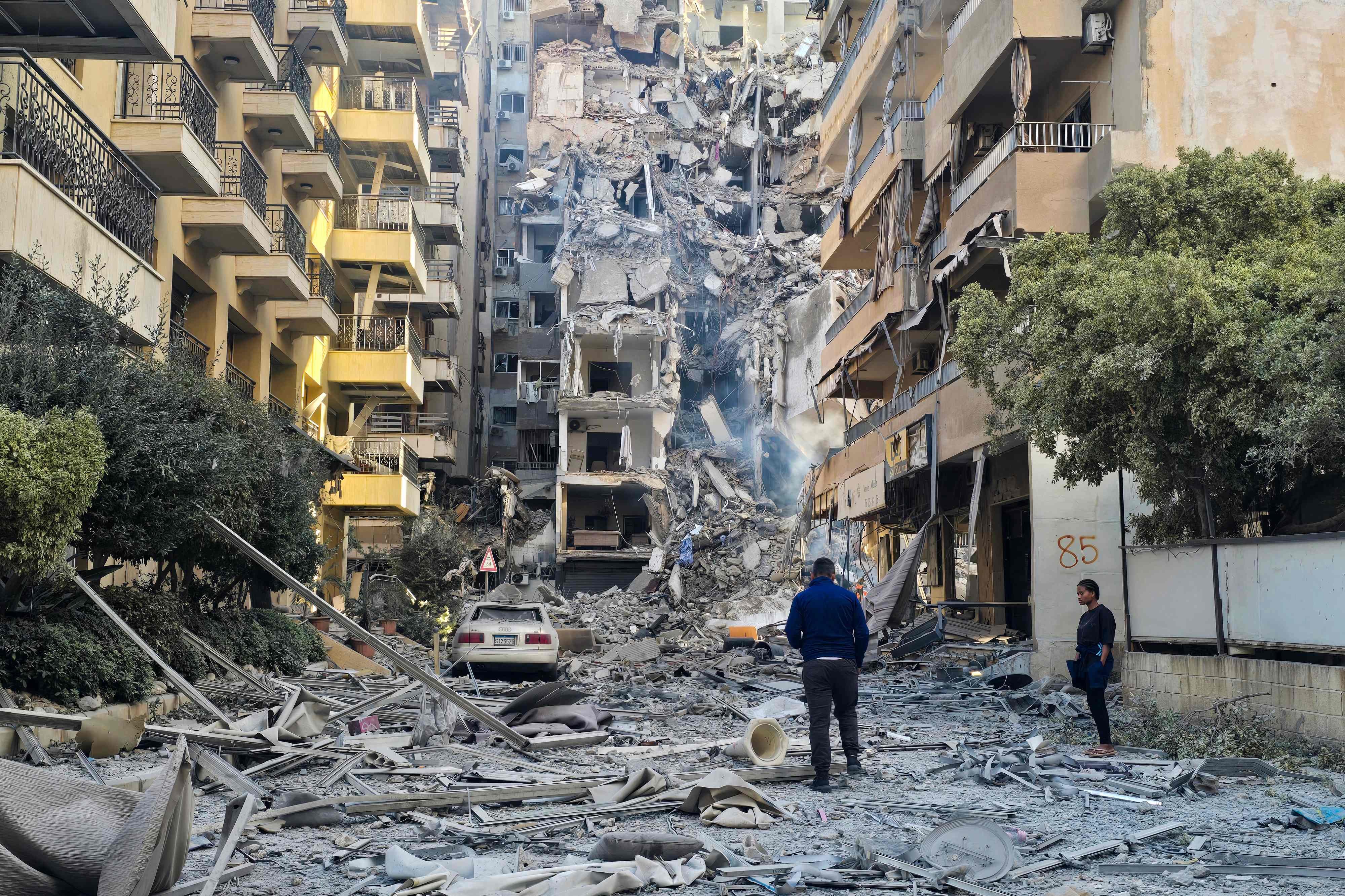 The aftermath of an Israeli strike in Tyre, southern Lebanon. Photo: AFP
