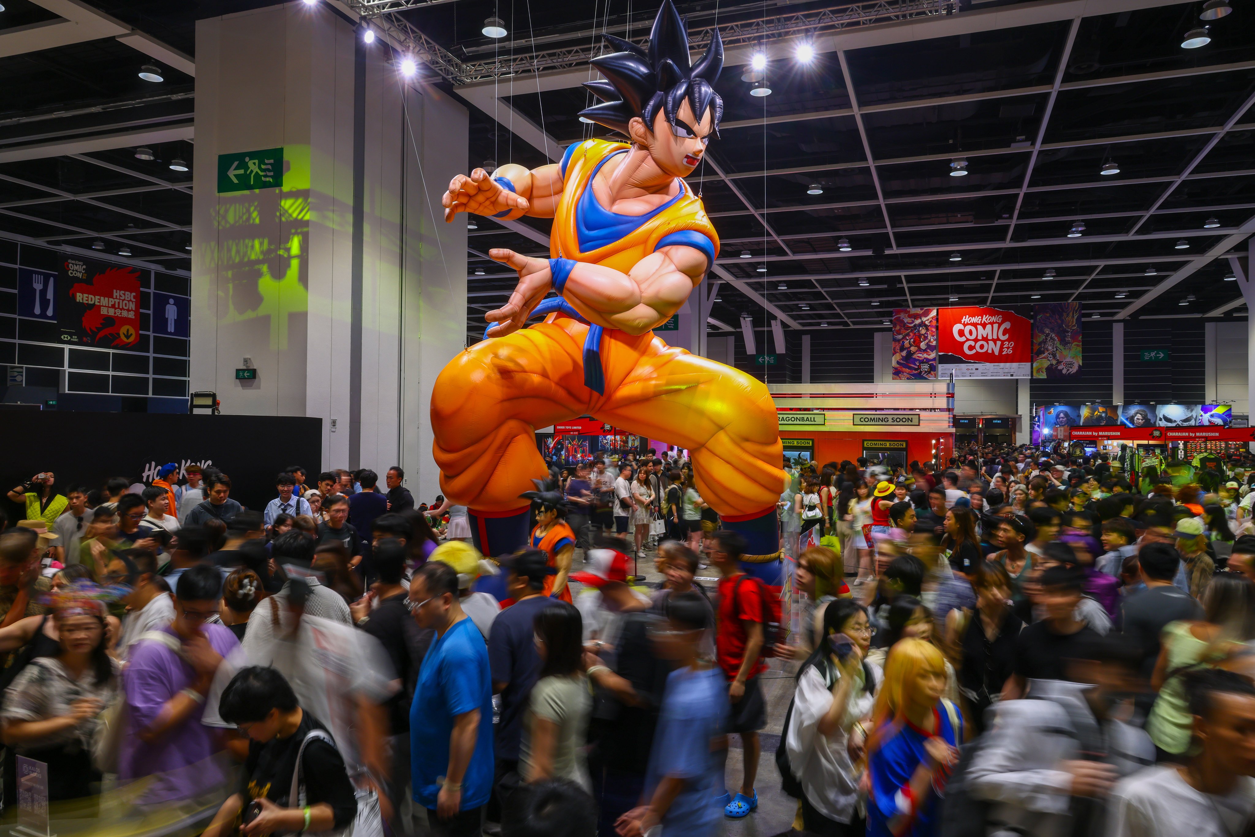 A Dragon Ball statue dominates the floor at Hong Kong Comic Con at the Convention and Exhibition Centre.. Photo: Dickson Lee