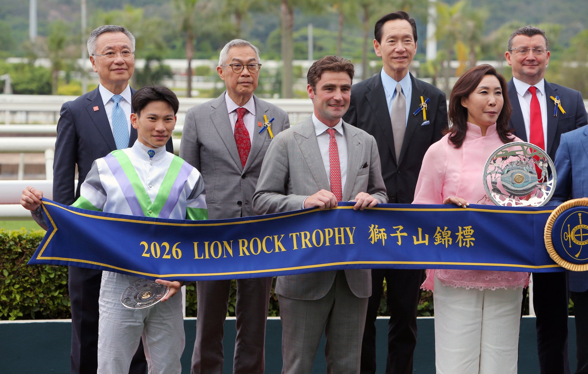 Connections celebrate the win of Light Years Charm at Sha Tin. Connections celebrate the win of Light Years Charm at Sha Tin.