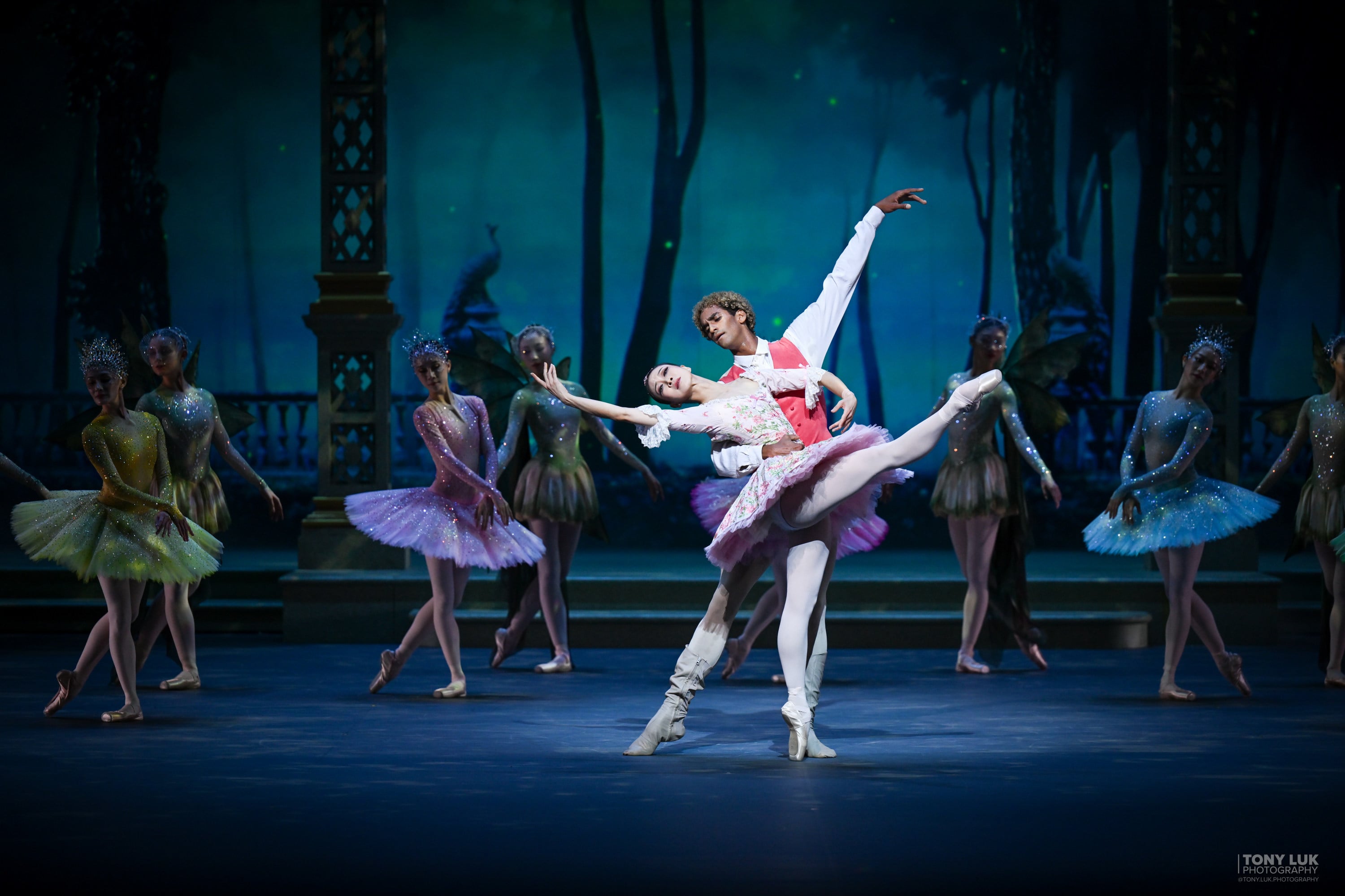Ye Feifei performs as Princess Aurora and Davi Ramos as Prince Desire in the premiere of Vladimir Malakhov’s Sleeping Beauty by Hong Kong Ballet at the Hong Kong Cultural Centre on May 29, 2026. Photo: Tony Luk