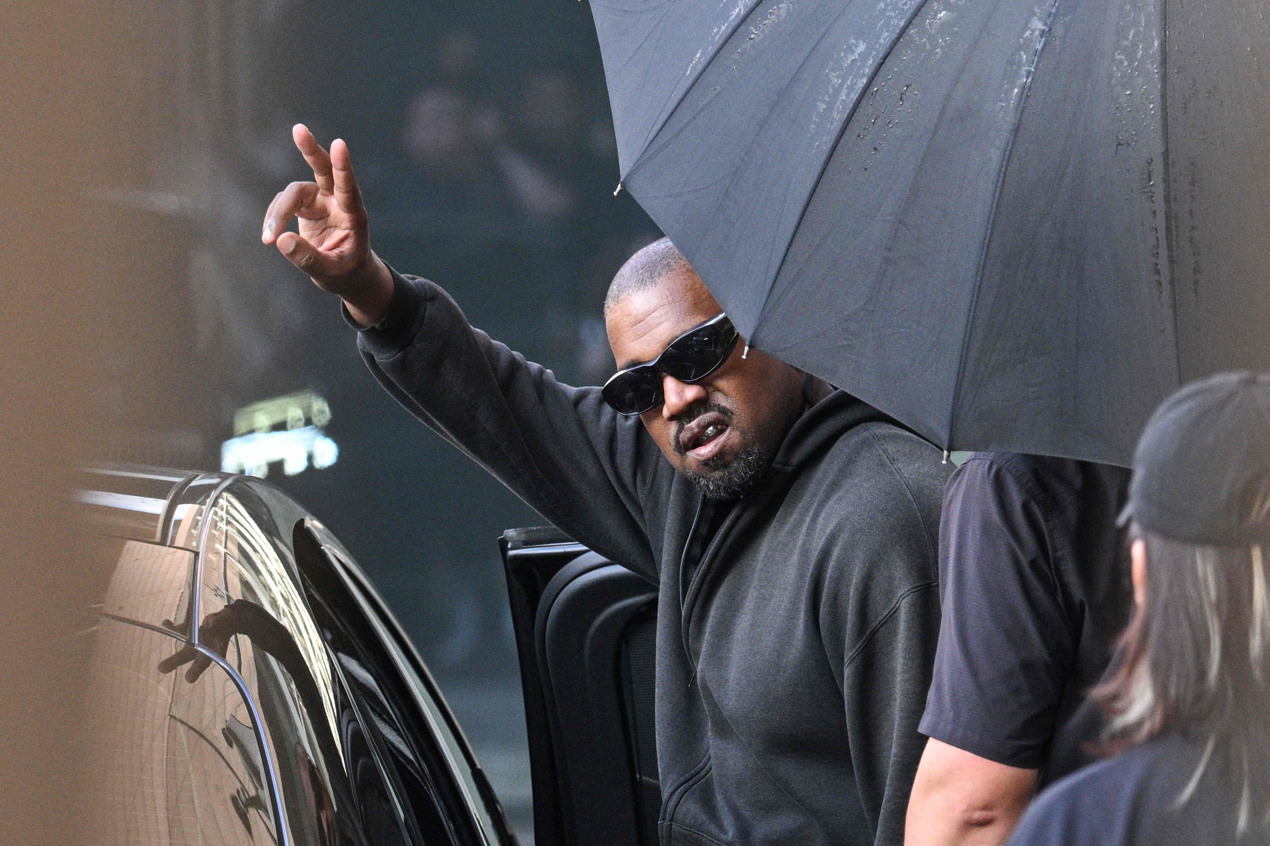 Kanye West after arriving at Shanghai Pudong International Airport in 2025. Photo: AFP