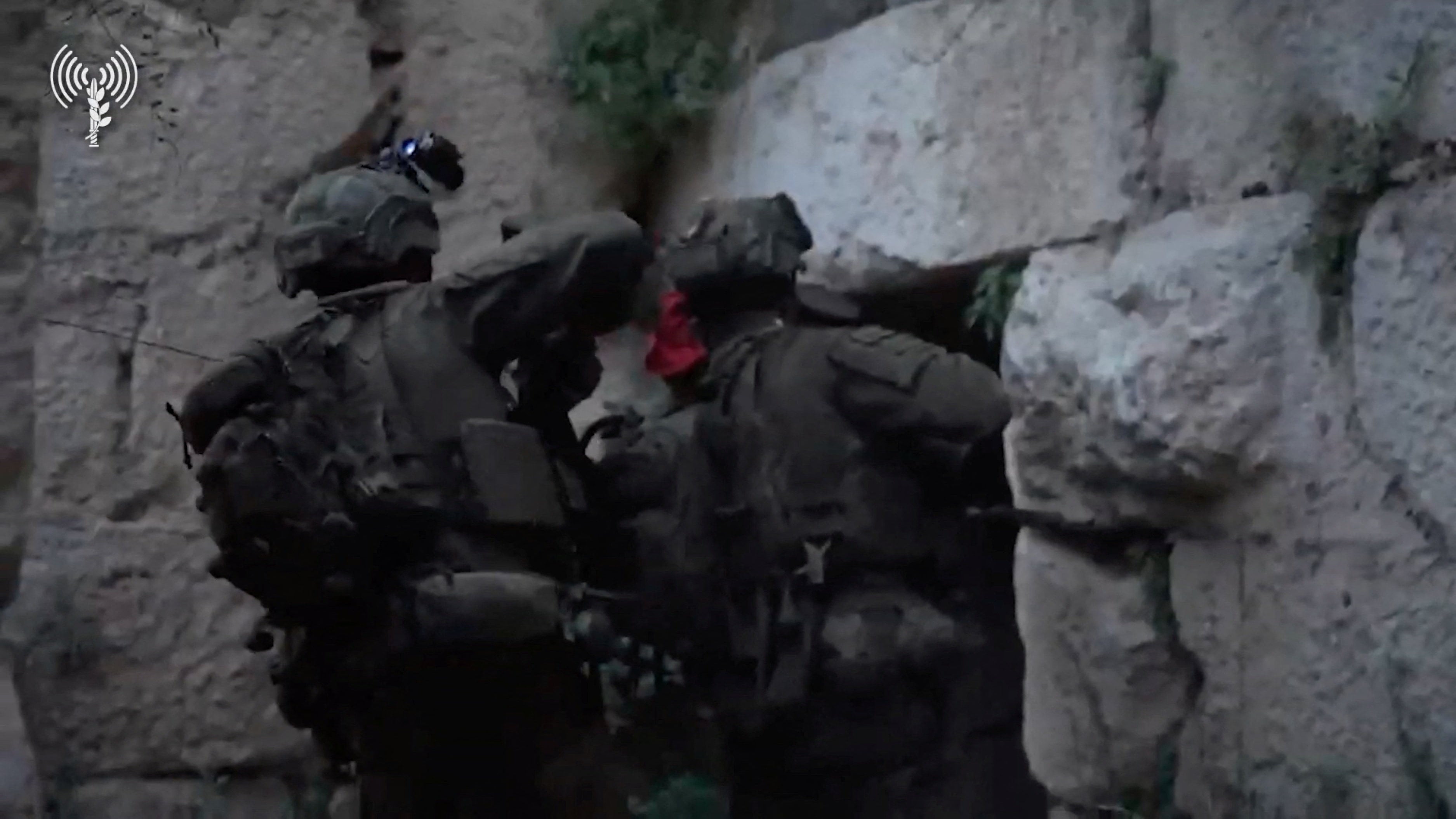Israeli troops doing a security sweep at the castle. Photo: IDF via Reuters