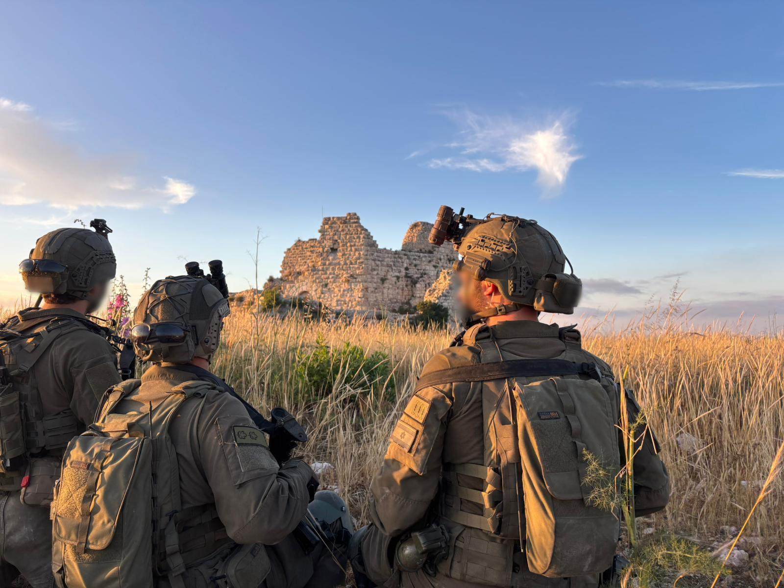Israeli forces outside the castle. Photo: IDF via Xinhua