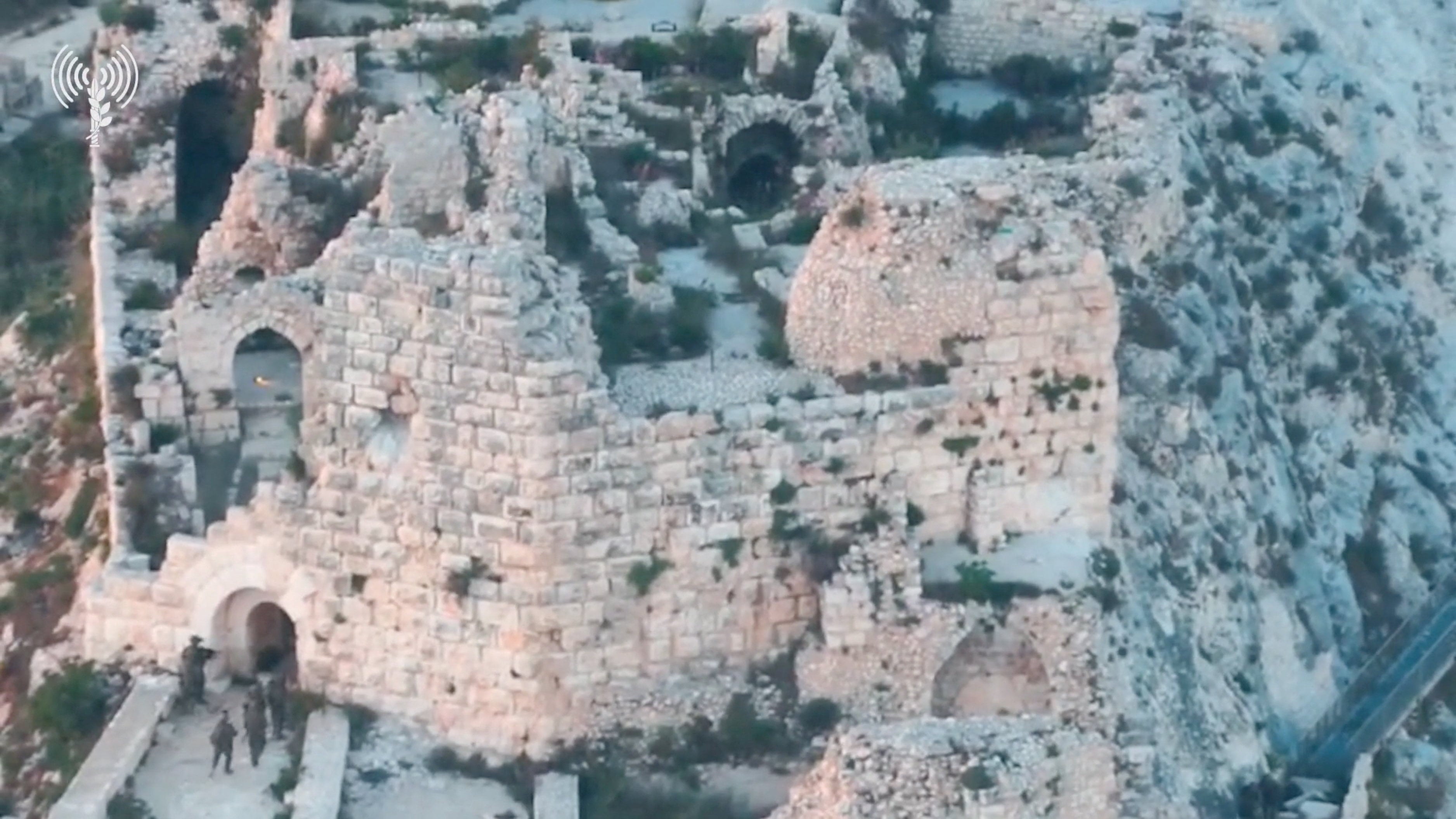 Israeli troops at the 900-year-old Beaufort Castle. Photo: IDF via Reuters