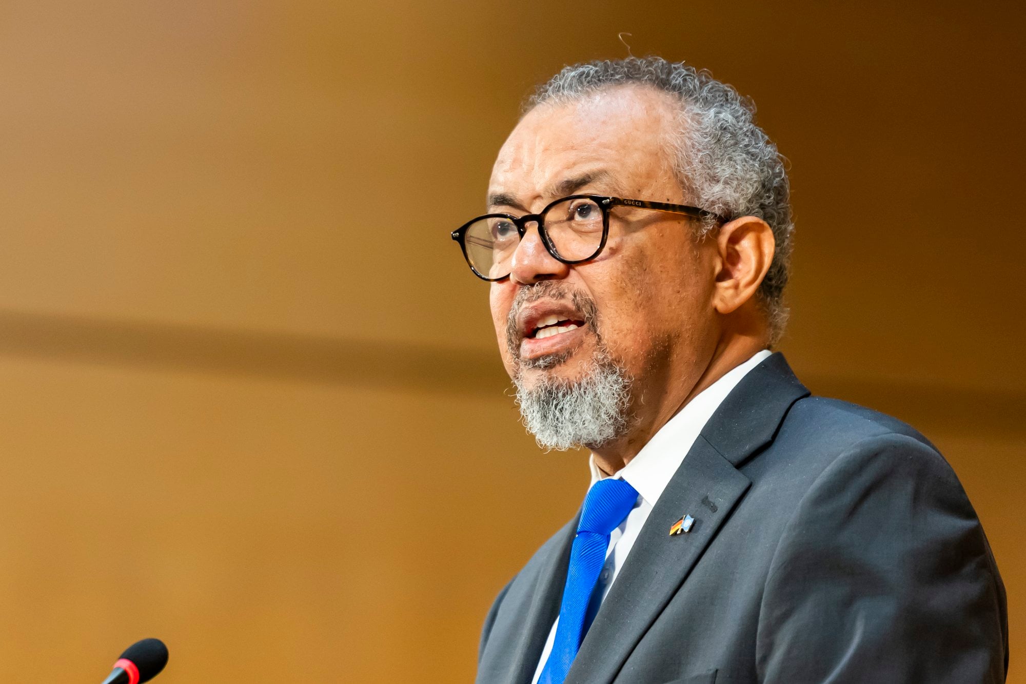 WHO director general Tedros Adhanom Ghebreyesus addresses the WHA in Geneva on May 18. Photo: EPA
