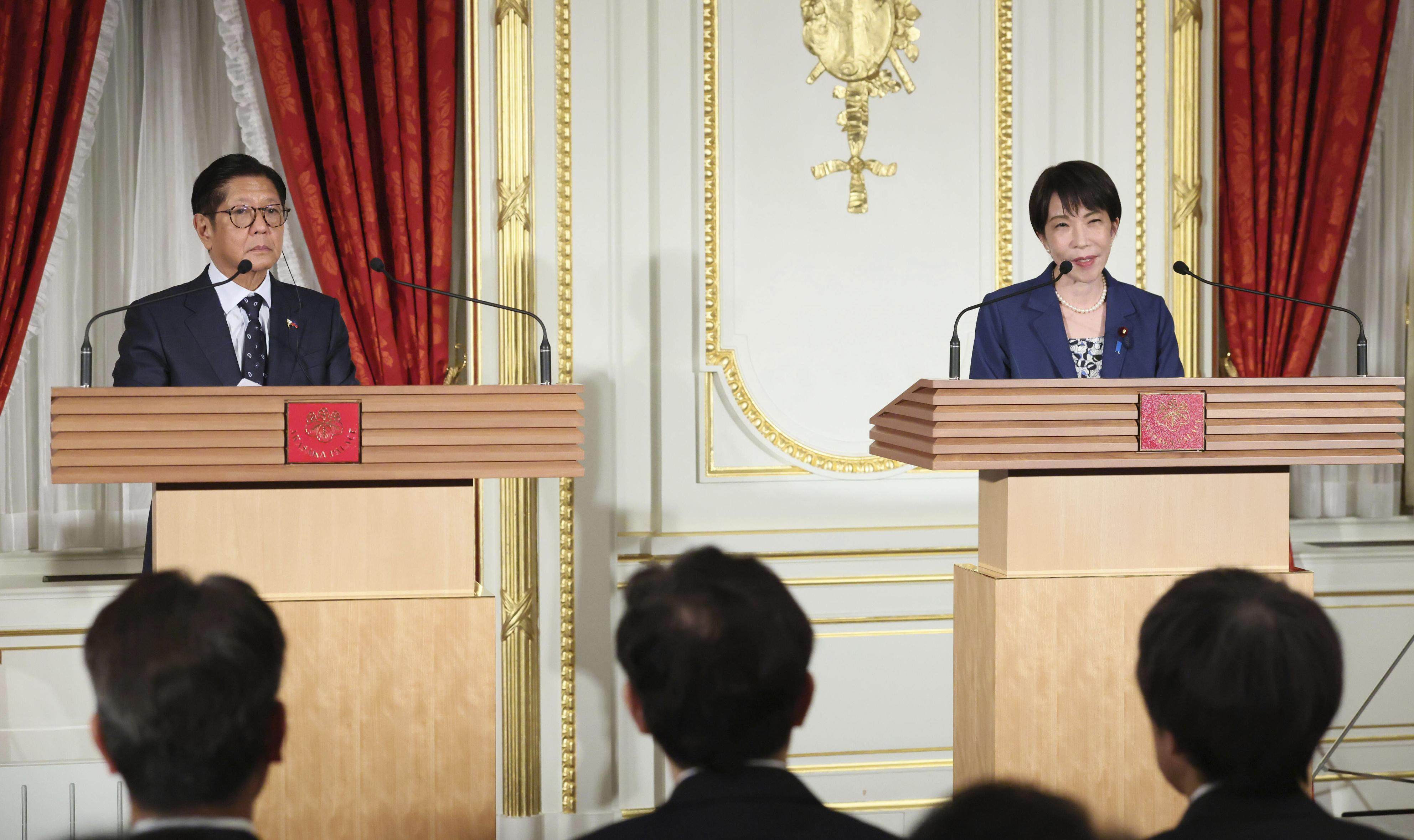 Philippine President Ferdinand Marcos Jnr at a press conference in Tokyo on Thursday. Photo: Kyodo