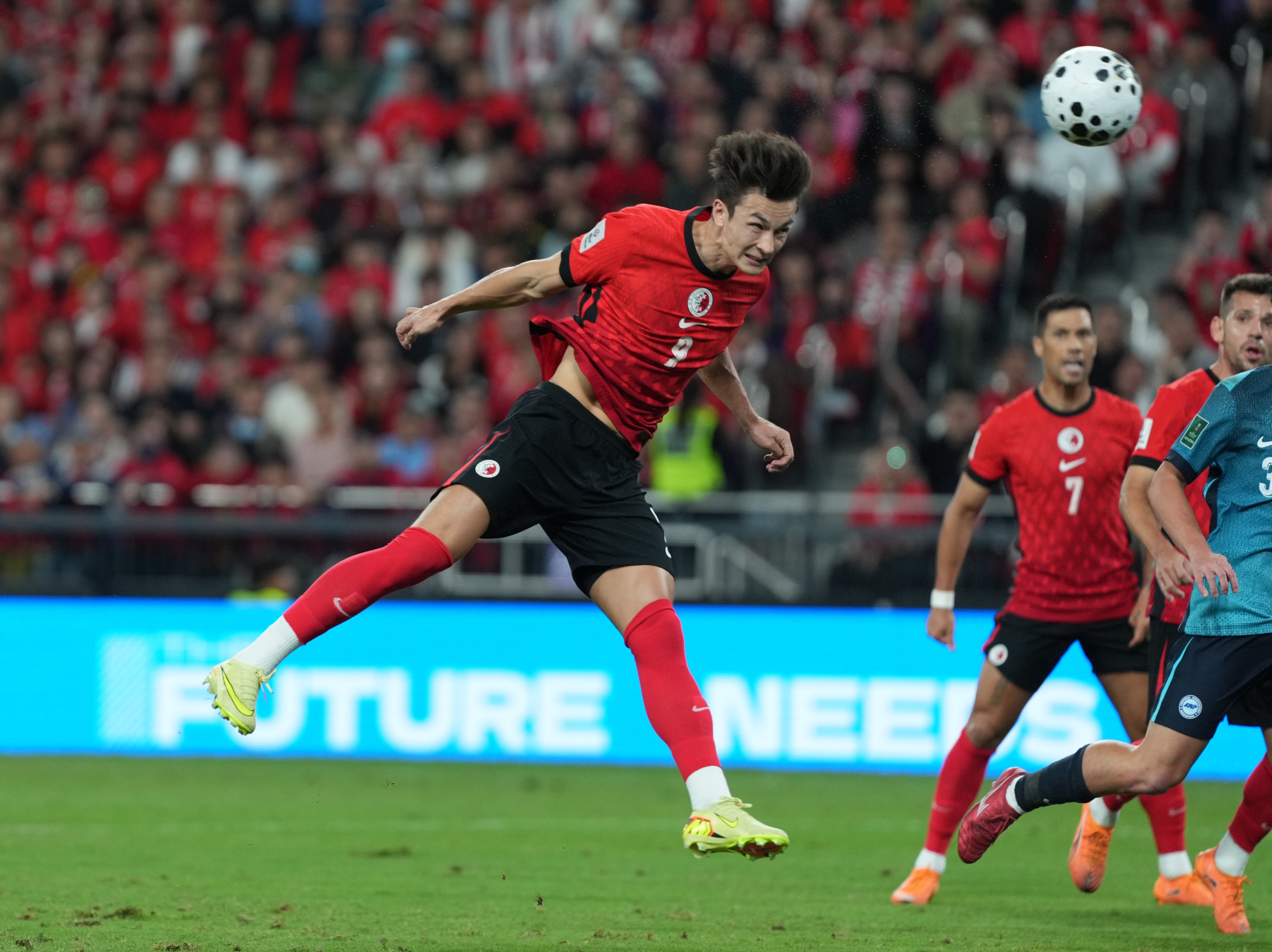 Matt Orr scoring Hong Kong's goal in their decisive 2-1 Asian Cup loss to Singapore at Kai Tak Stadium last November. Photo: Sam Tsang