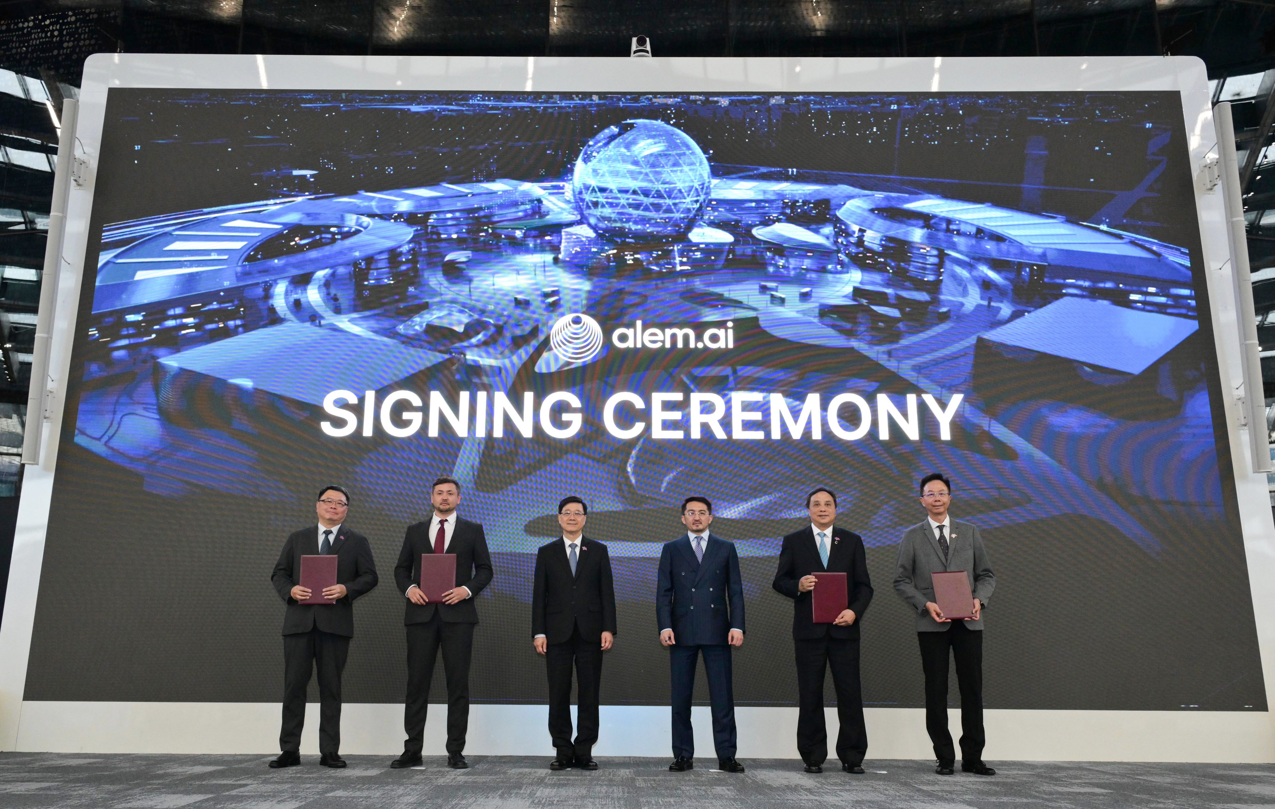 John Lee (third from left) visit AIFC in Kazakhstan. Photo: Handout