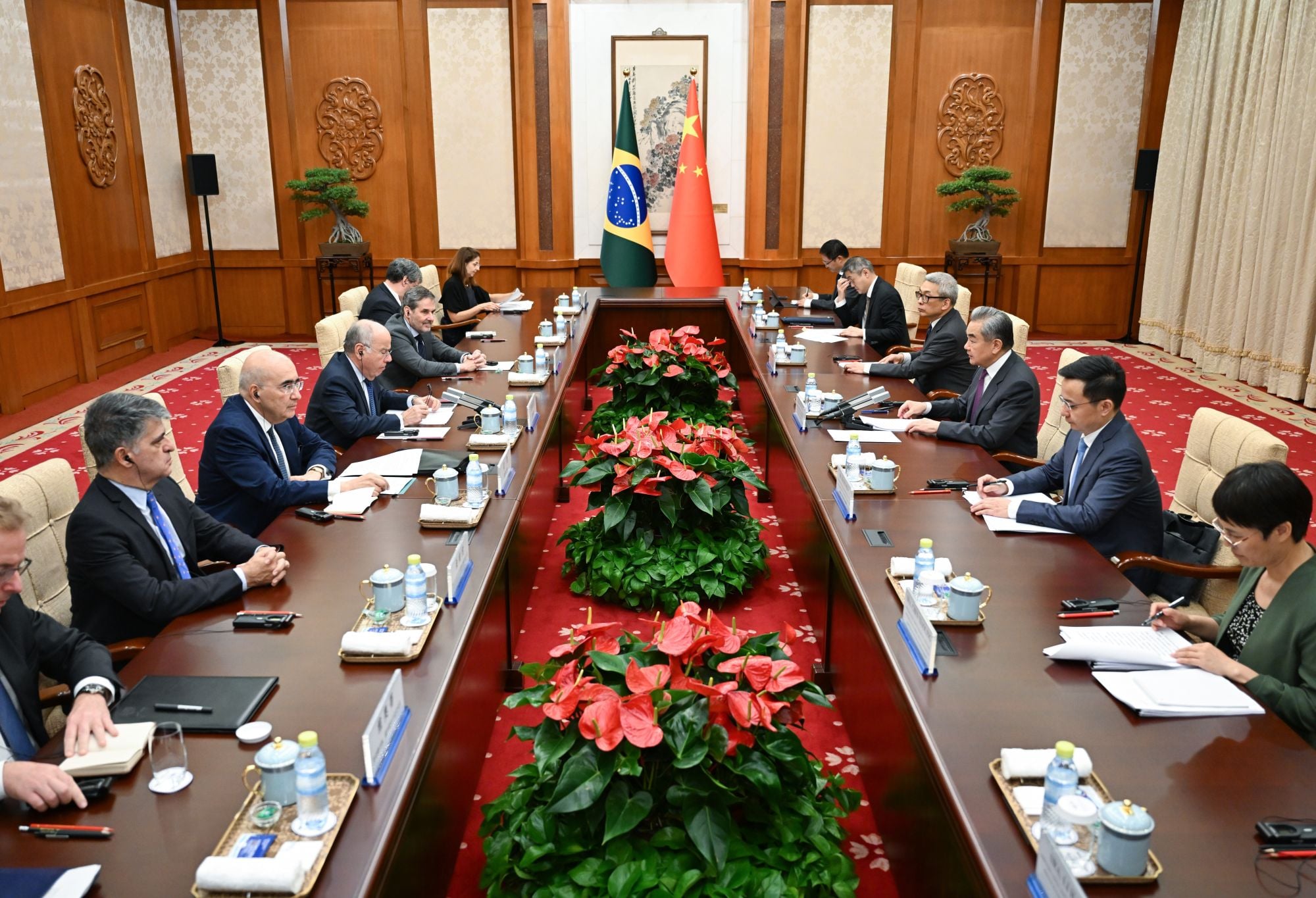 The Brazilian and Chinese delegations gather for talks in Beijing on Monday. Photo: Xinhua The Brazilian and Chinese delegations gather for talks in Beijing on Monday. Photo: Xinhua