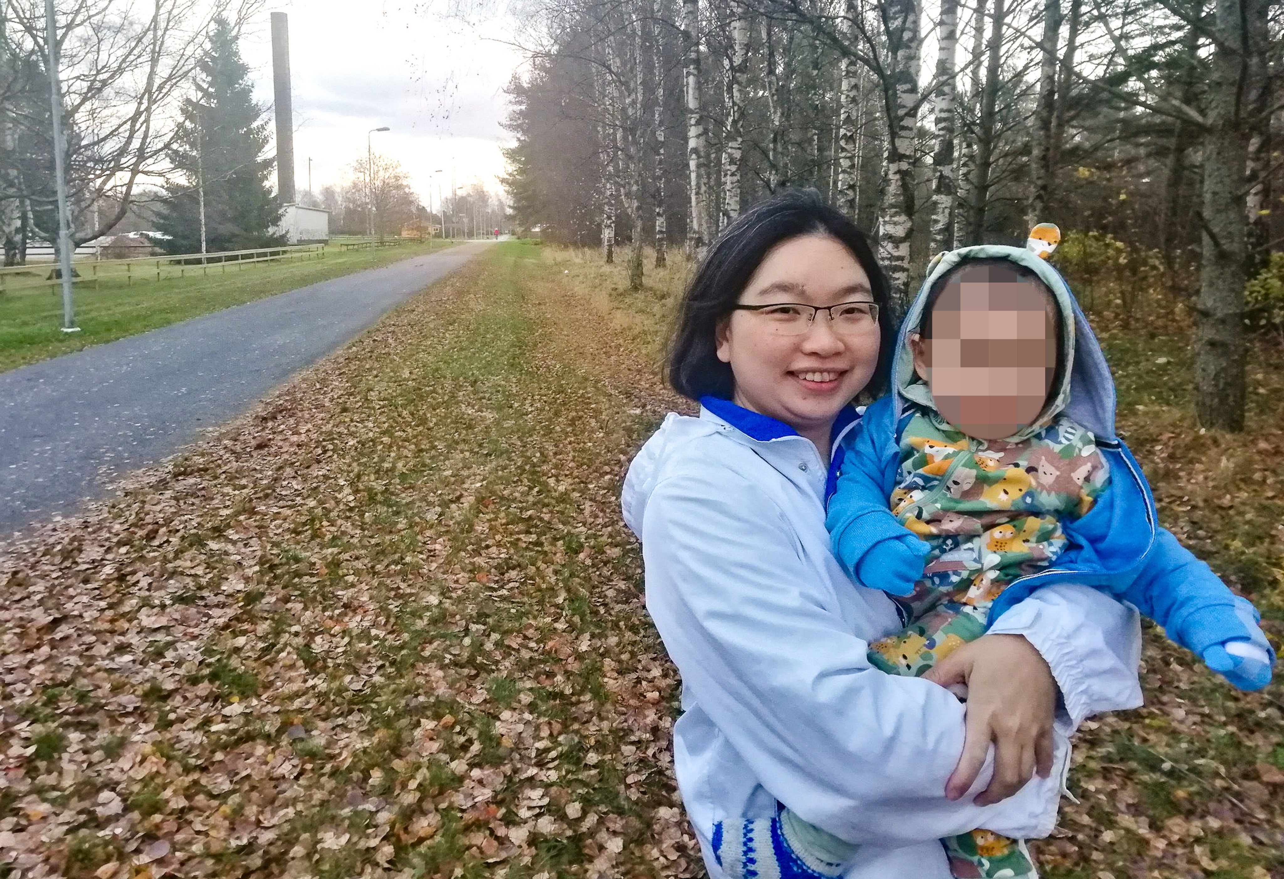 Kwan Pui-sin with Lily, who was born in Finland and is currently in the care of Swedish authorities. Photo: Handout