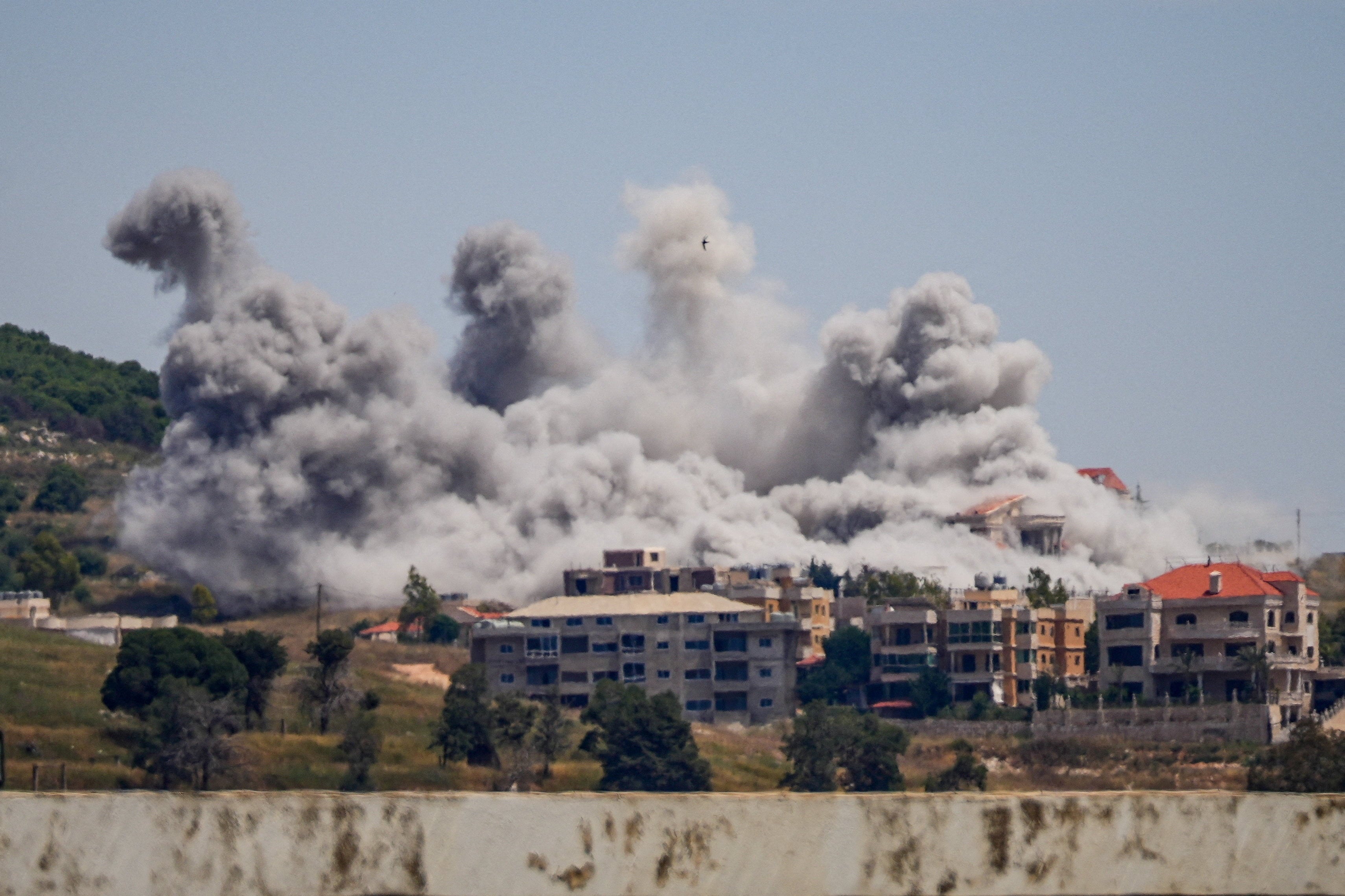 Smoke billows from southern Lebanon following Israeli strikes on Wednesday. Photo: Reuters