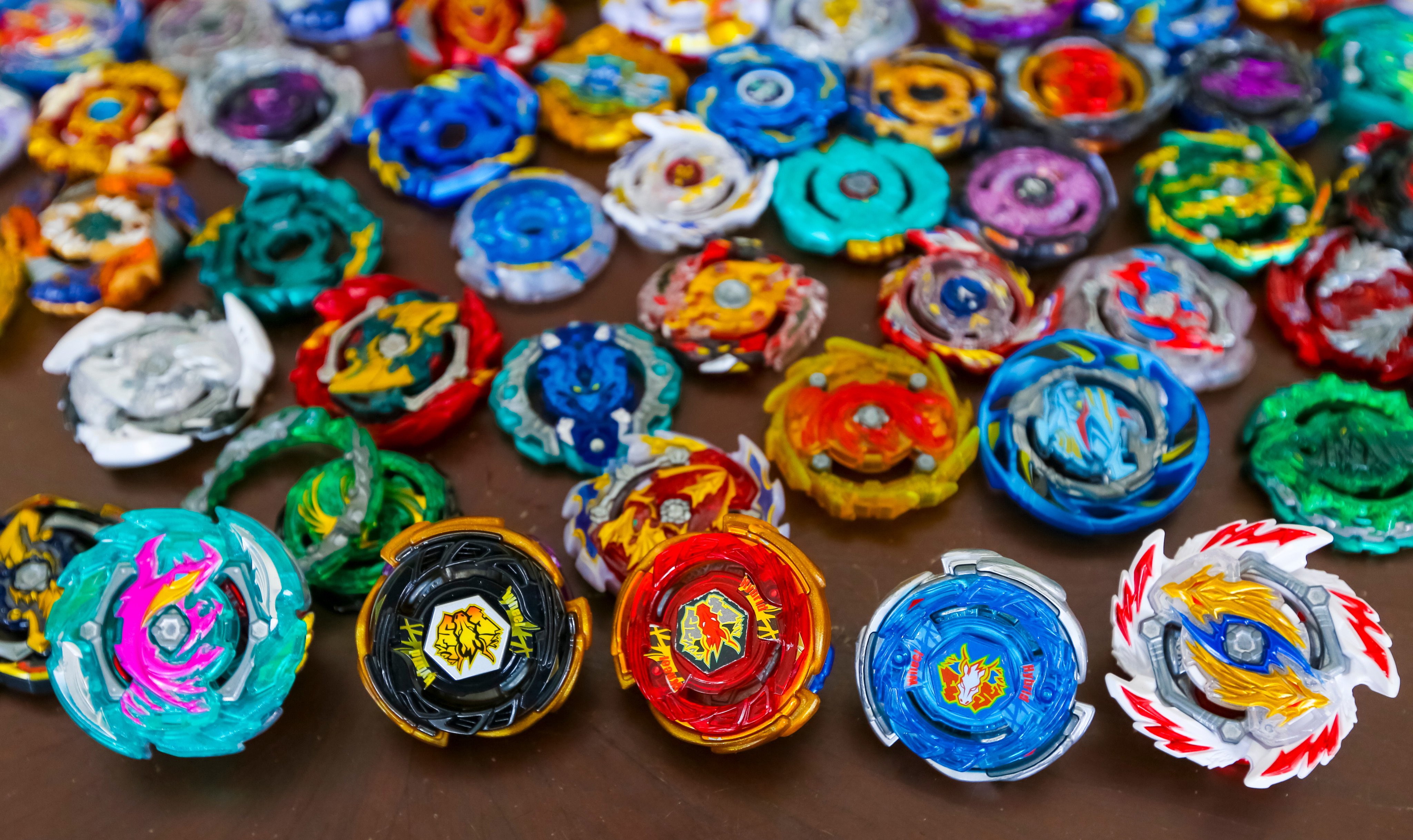 KUALA LUMPUR, MALAYSIA - OCTOBER 06, 2019 : Beyblade toys. Beyblade is a line of spinning top toys originally developed &amp; manufactured by Takara Tomy and become a sensation for kids around the world. Photo: Shutterstock Images