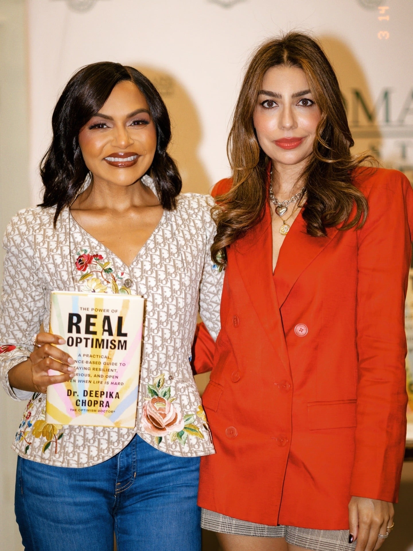 “Optimism Doctor” Deepika Chopra (right) poses with her friend, American actress and comedian Mindy Kaling, at an event to launch Chopra’s book, The Power of Real Optimism, in March.
Photo: Instagram/drdeepikachopra