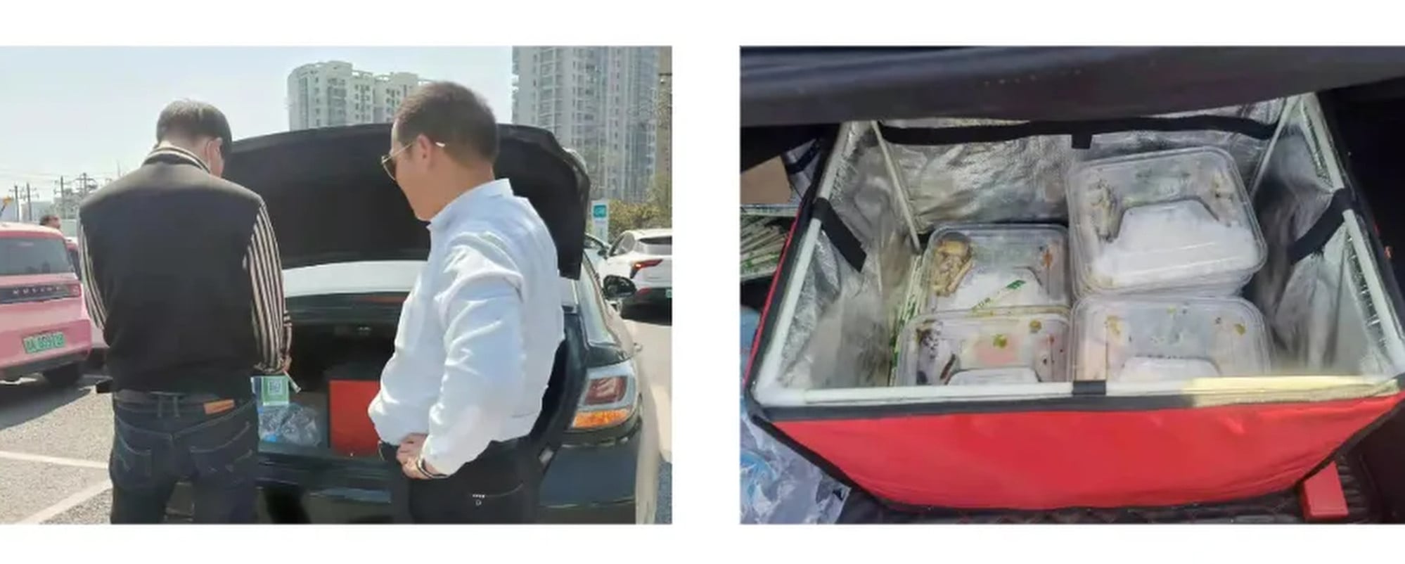 The driver above sells an array of items from the boot of his car. Photo: QQ.com The driver above sells an array of items from the boot of his car. Photo: QQ.com