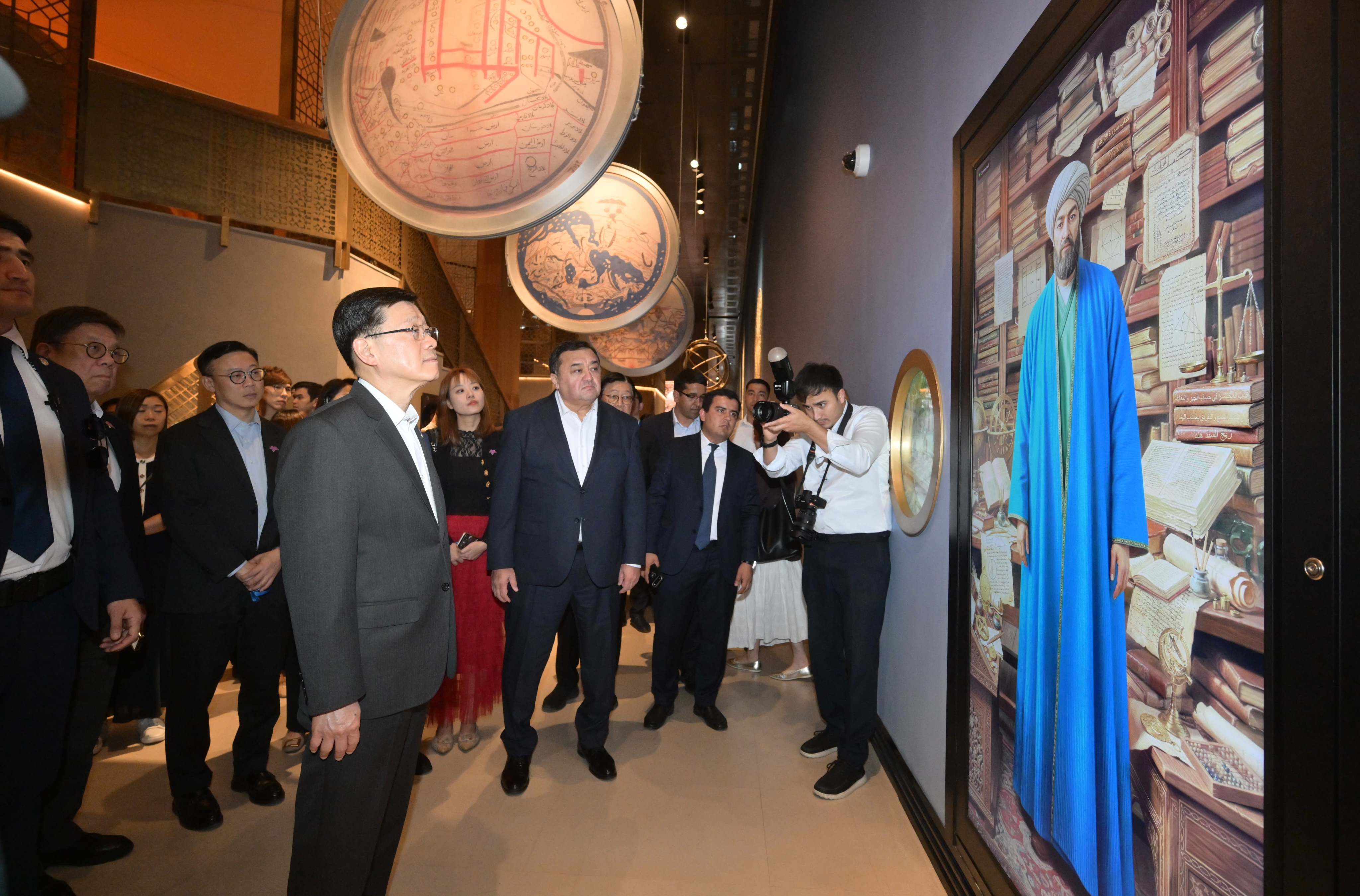 Chief Executive John Lee tours the Islamic Civilization Center in Tashkent. Photo: ISD