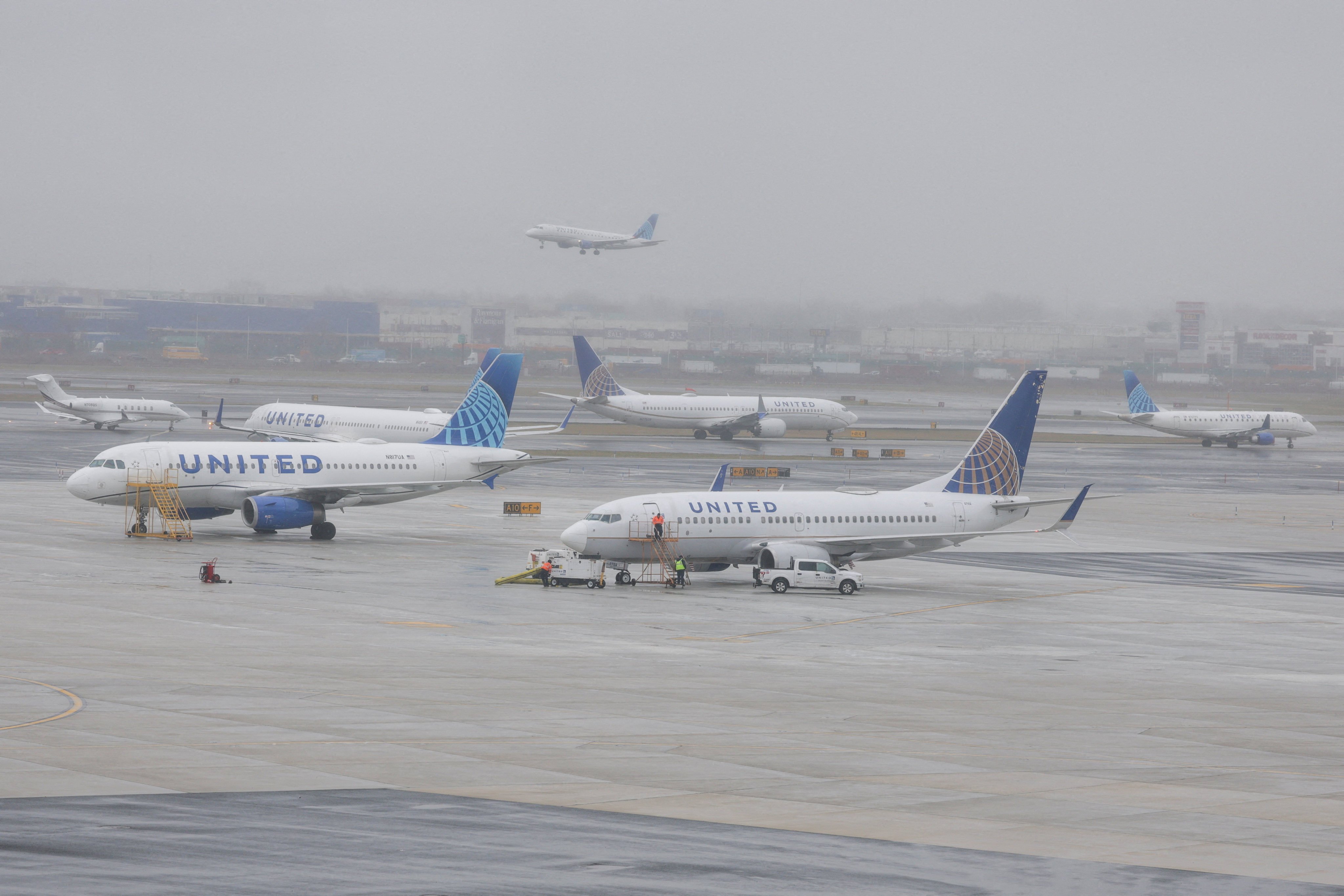 United Airlines planes parked at tarmac, Newark Liberty International Airport in Newark, New Jersey, on March 23. Photo: Reuters