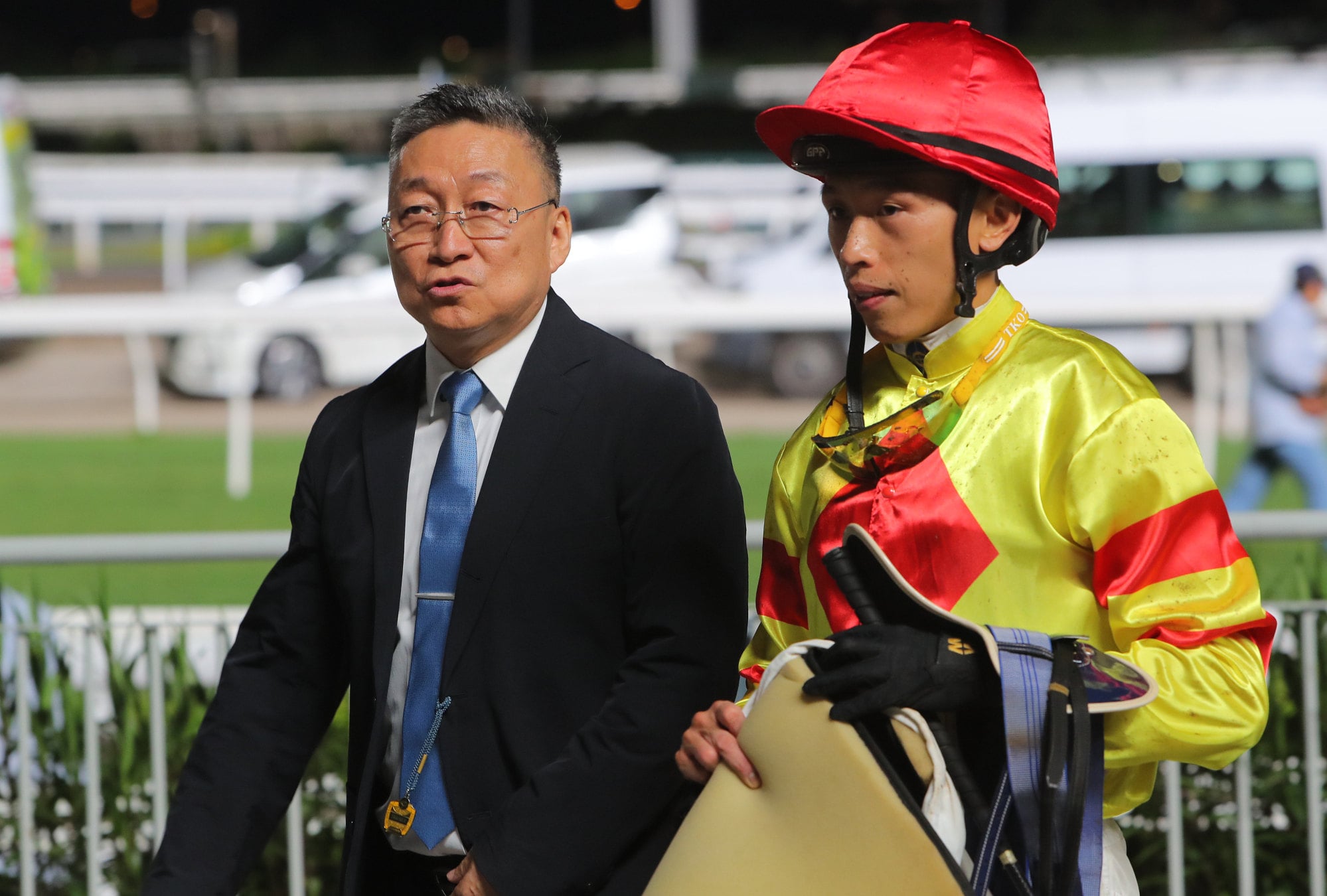 Francis Lui and Vincent Ho return after Hot Delight’s win at Sha Tin.