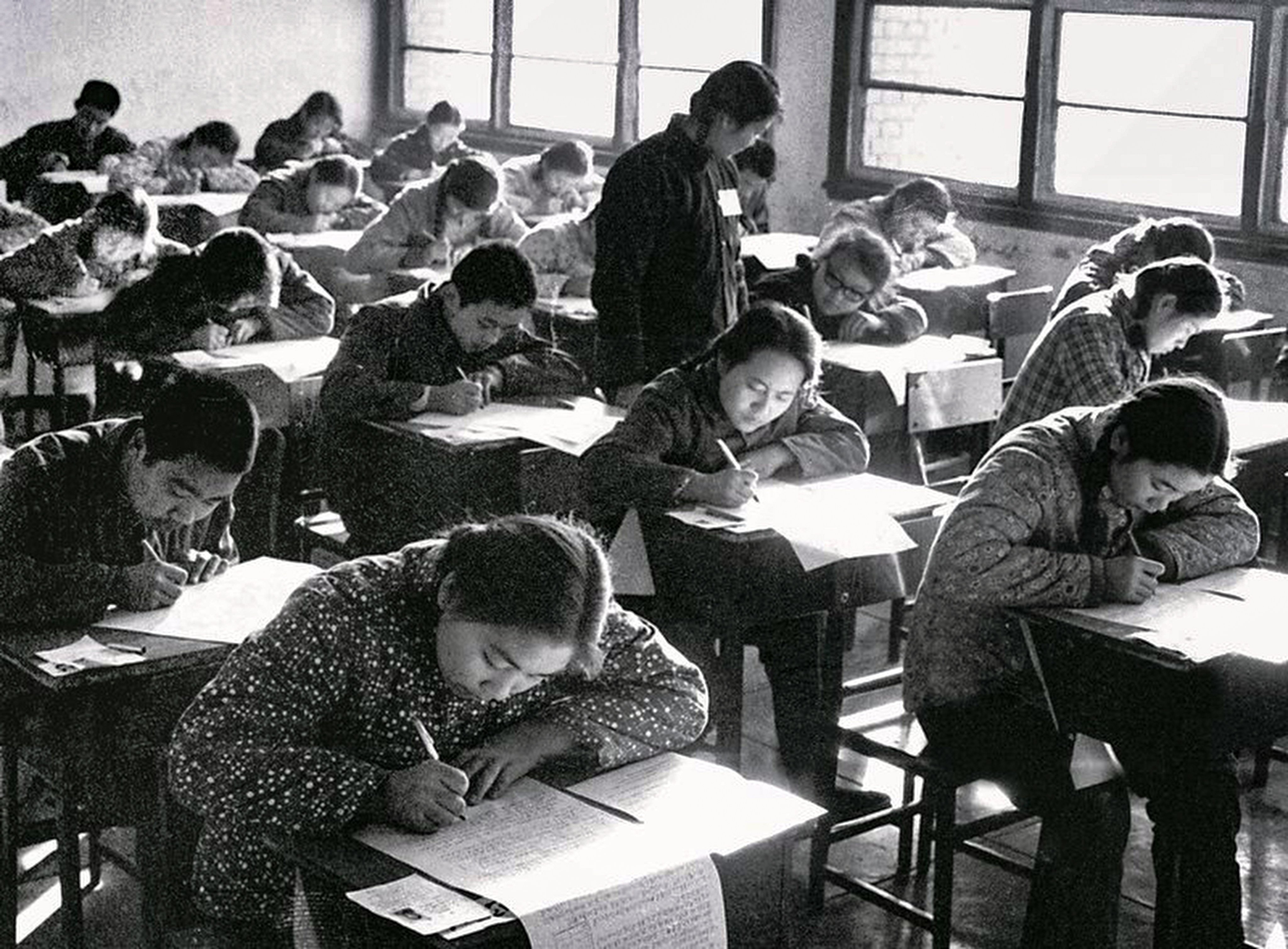 The gaokao held in December 1977, above, was the first and only instance of this exam being conducted in winter; today, the gaokao is scheduled in June. Photo: Handout