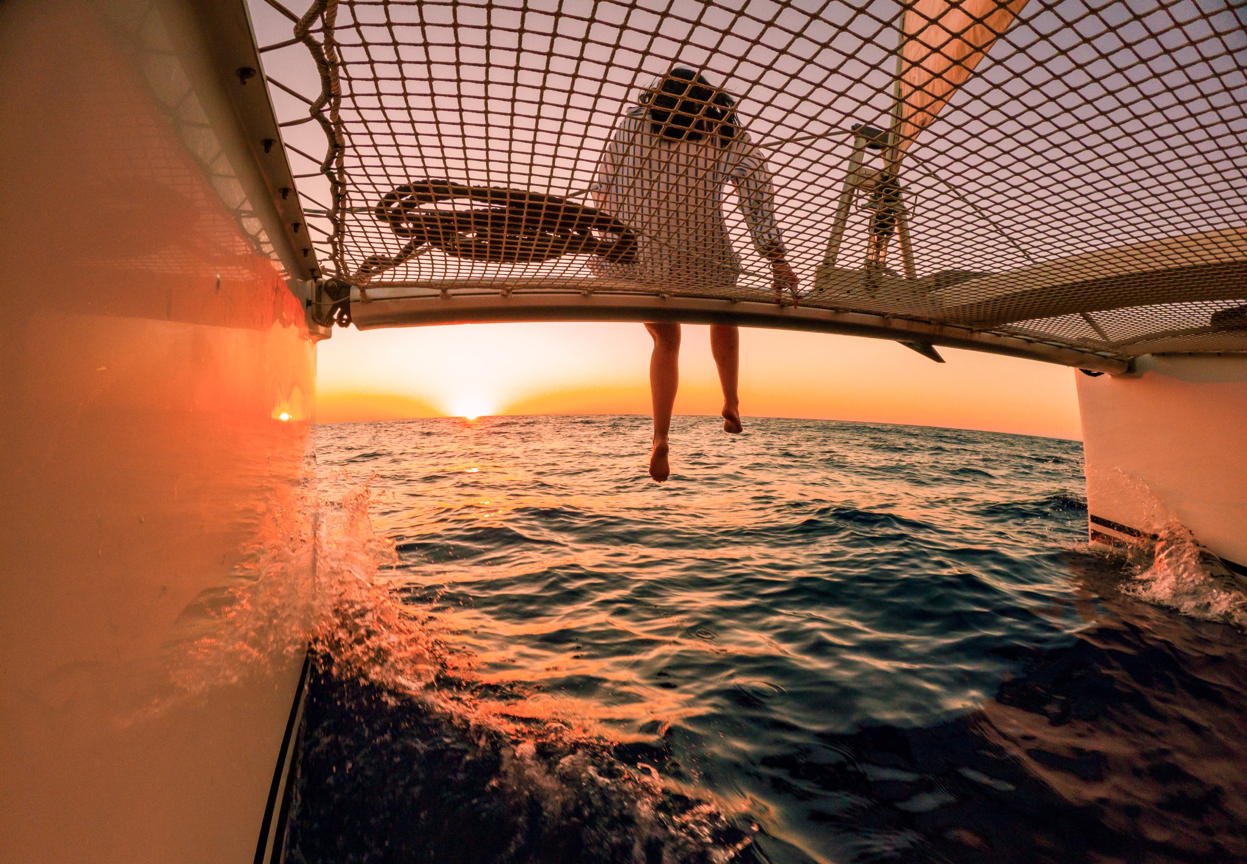 Sunset on the Mediterranean, just off the coast of Ibiza, Spain. Photo: Getty Images