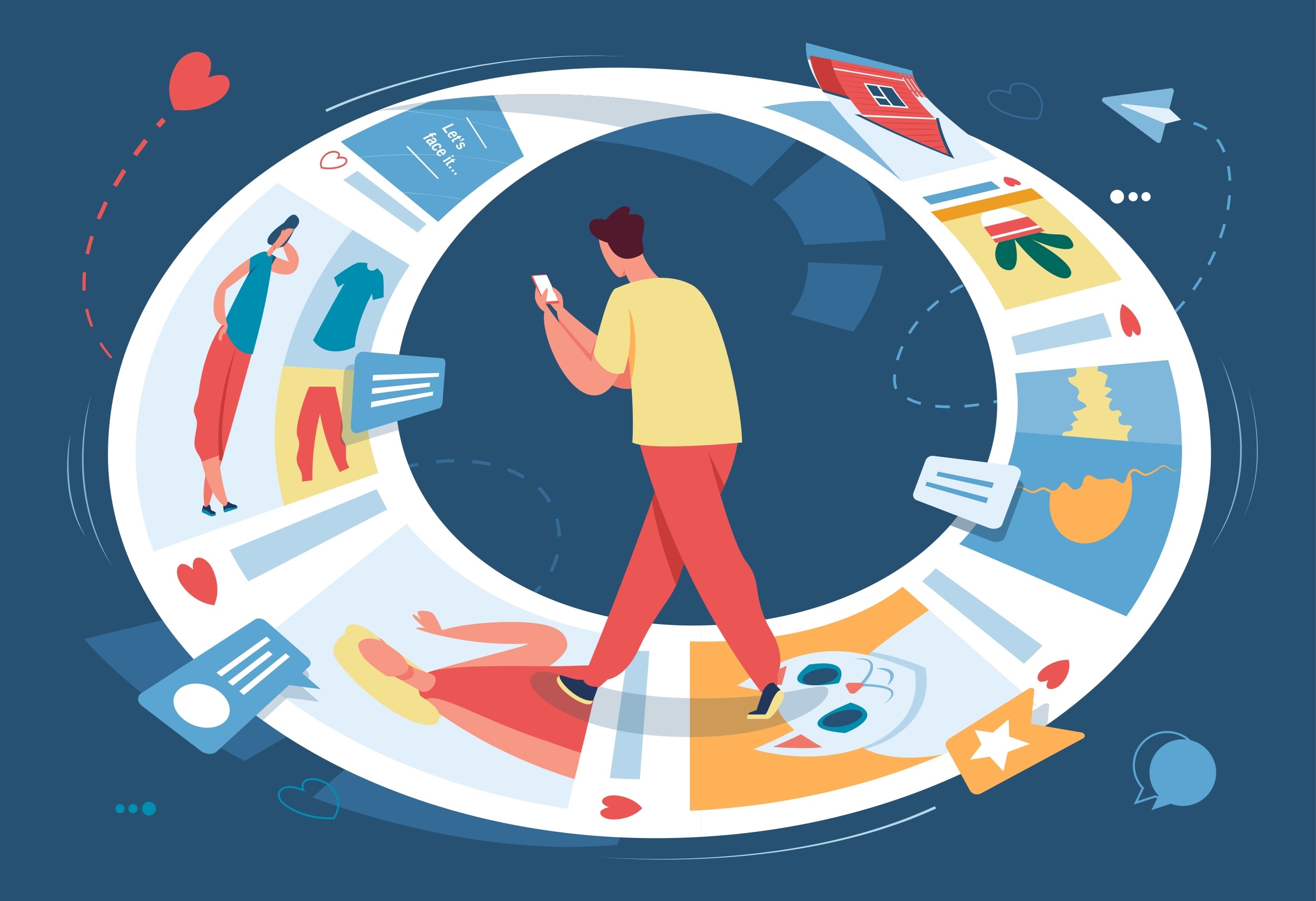 Is it better or damaging for social media platforms to push content to you? Photo: Shutterstock