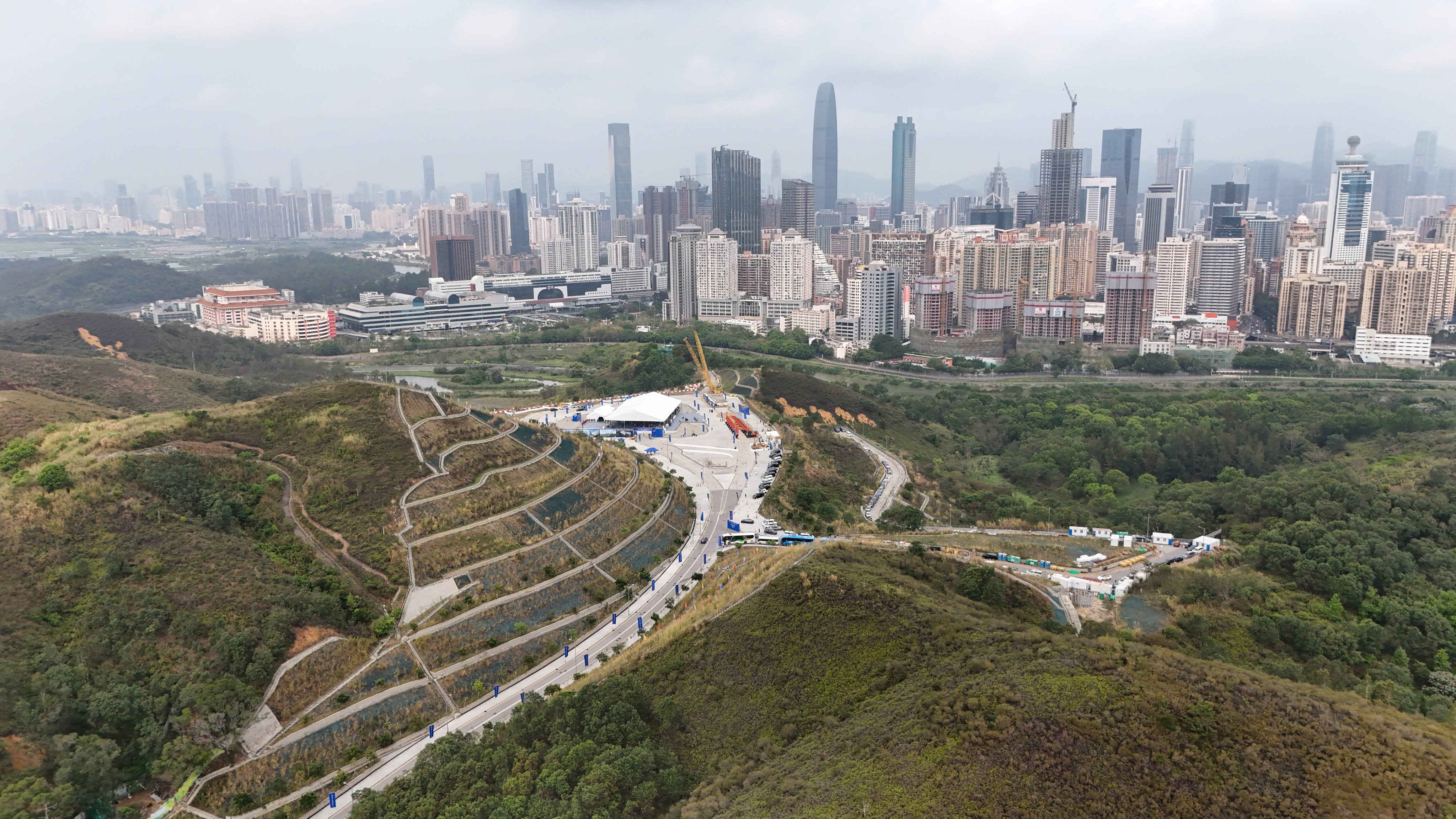 The Sandy Ridge Data Facility Cluster near the border with Shenzhen. Hong Kong has 61 data centres and the number is expected to increase to 81 by 2030. Photo: Edmond So