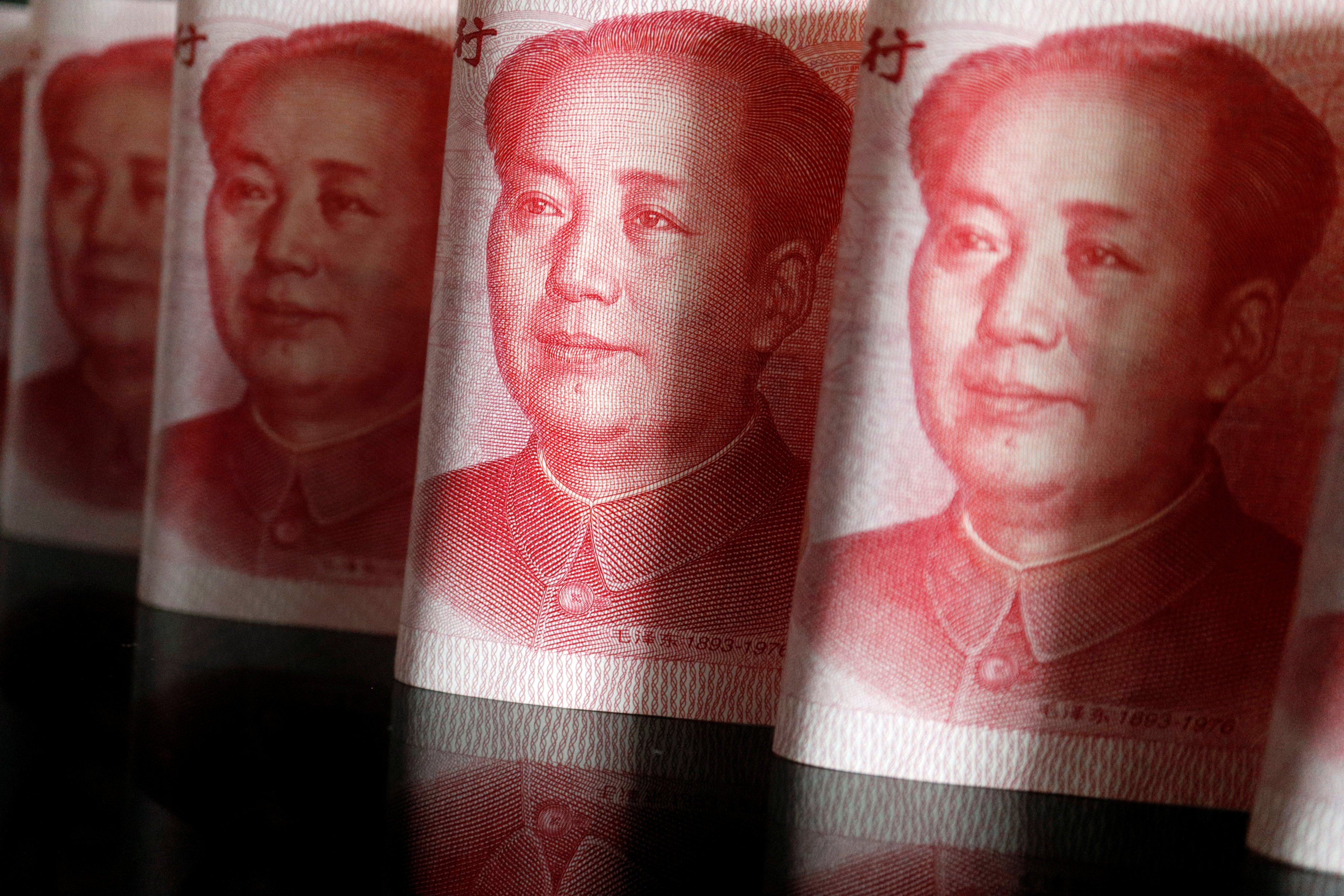 Yuan banknotes are seen in this illustration picture taken on April 25, 2022. Photo: Reuters
