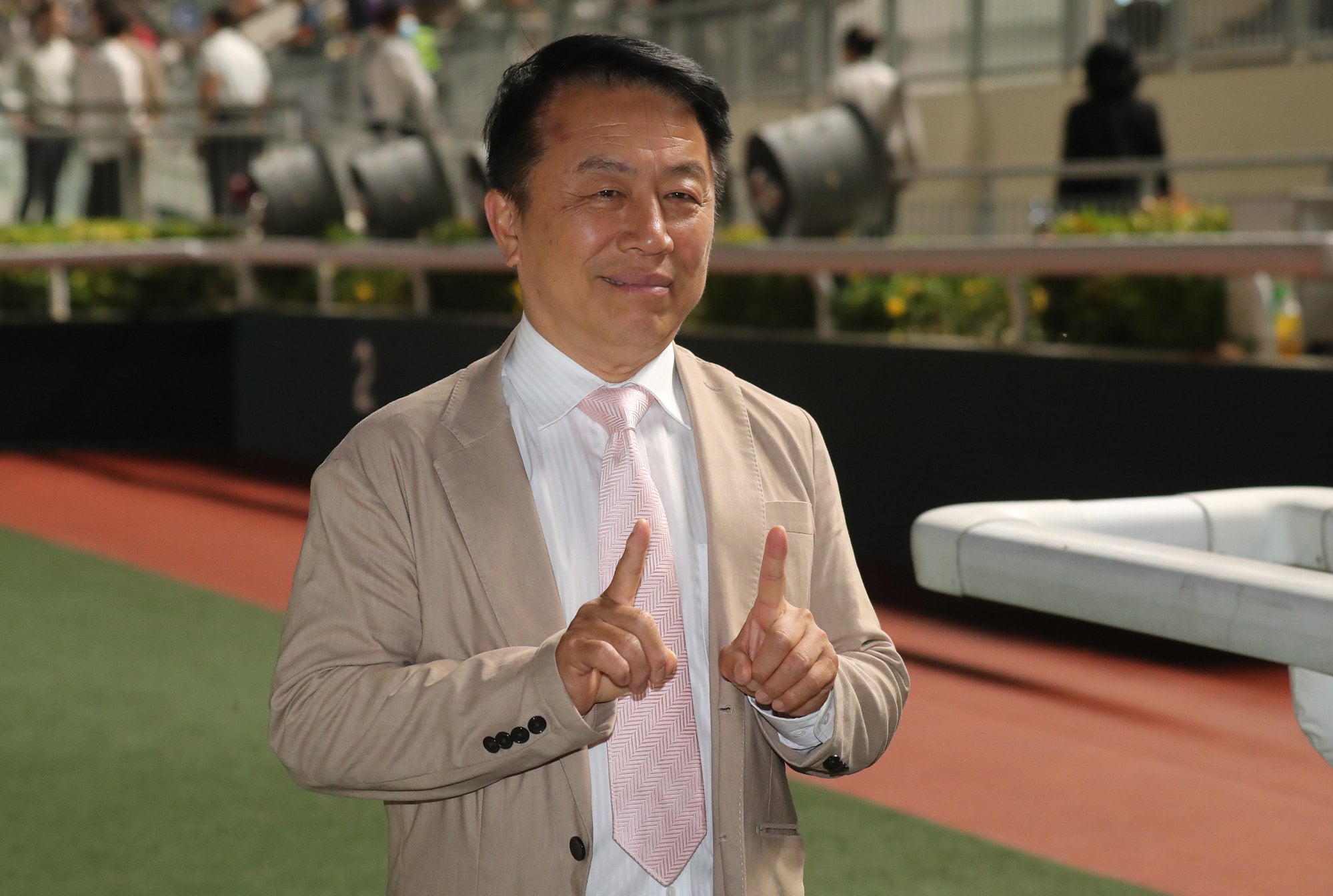 Ricky Yiu celebrates his 1,100th Hong Kong victory on Sunday. Ricky Yiu celebrates his 1,100th Hong Kong victory on Sunday.