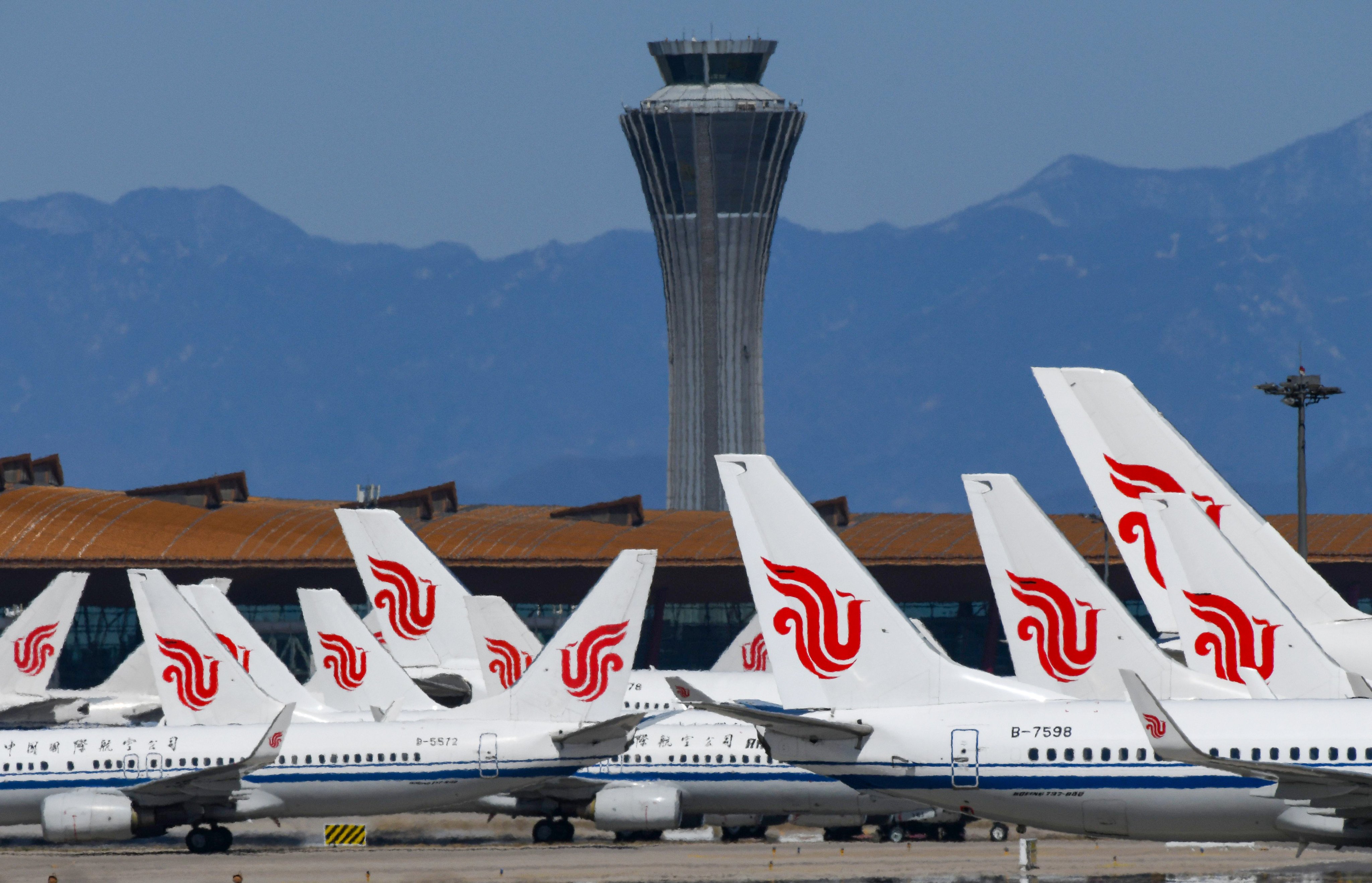 Several Air China passenger jets are seen at Beijing Capital International Airport in March 2020. Since that year, the number of aircraft over 20 years old has outpaced new deliveries in China. Photo: AFP