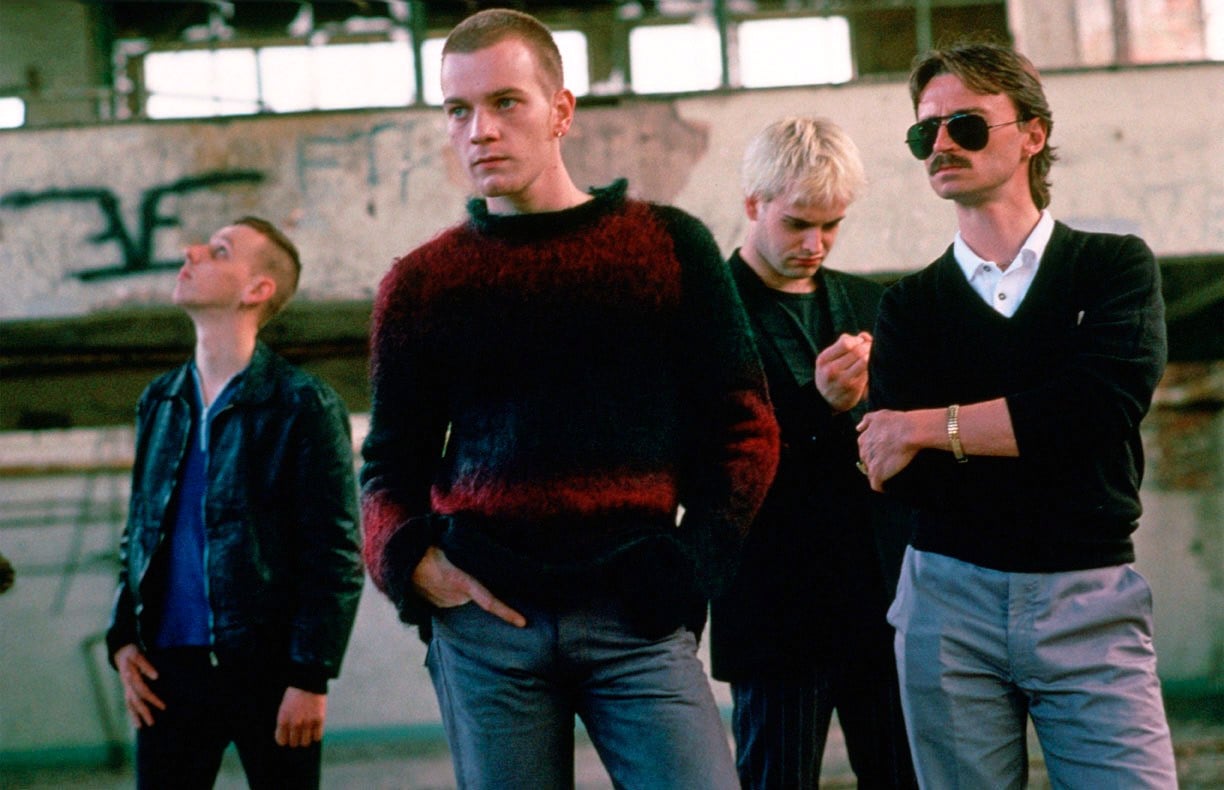 (From left) Ewen Bremner, Ewan McGregor, Jonny Lee Miller and Robert Carlyle in a still from Trainspotting. Danny Boyle’s dark comedy, based on Irvine Welsh’s novel about a group of heroin addicts in Edinburgh, remains one of the most defining films of the 1990s. Photo: Sony Pictures Classics via AP