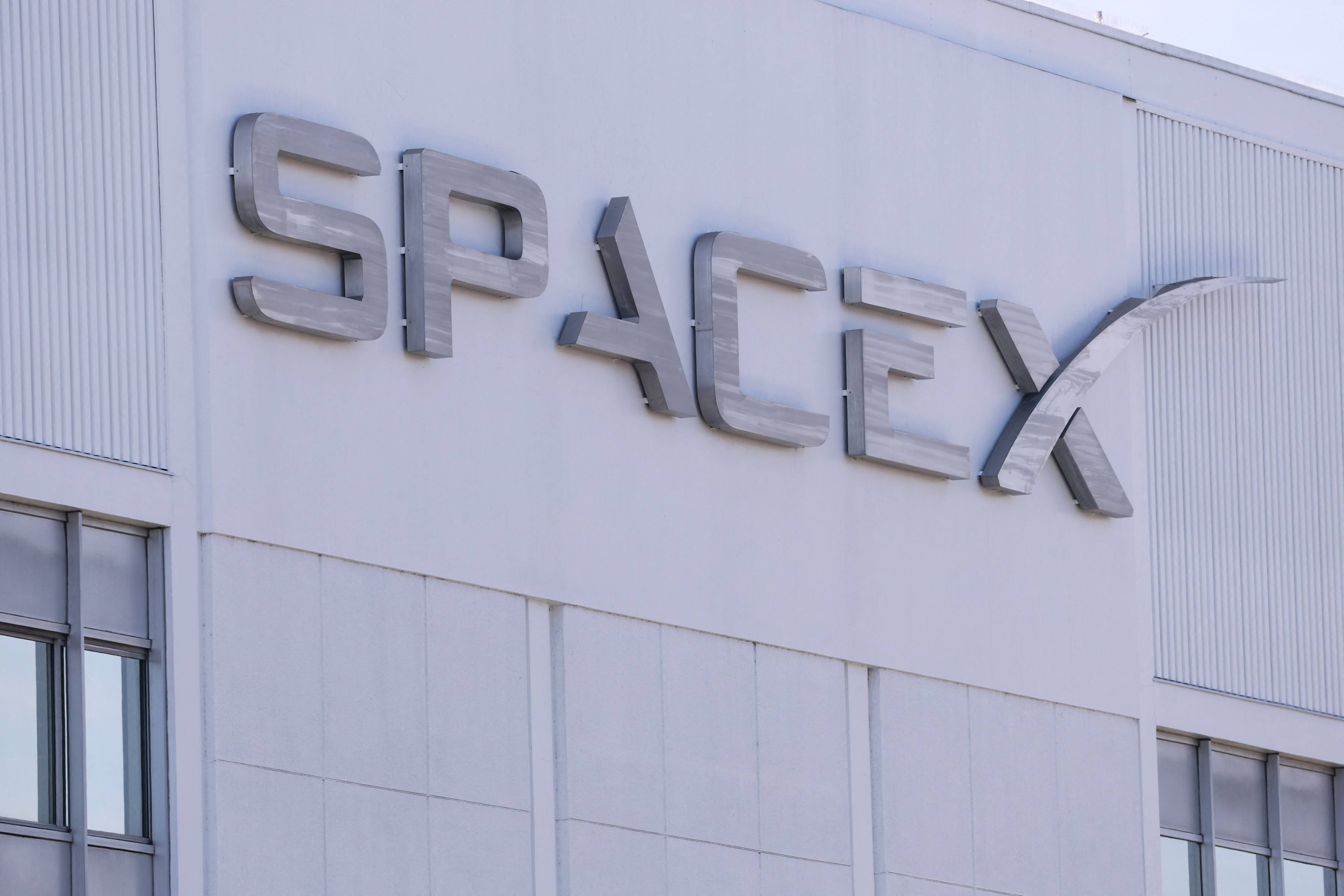 SpaceX signage displayed in Hawthorne, California. Photo: AFP