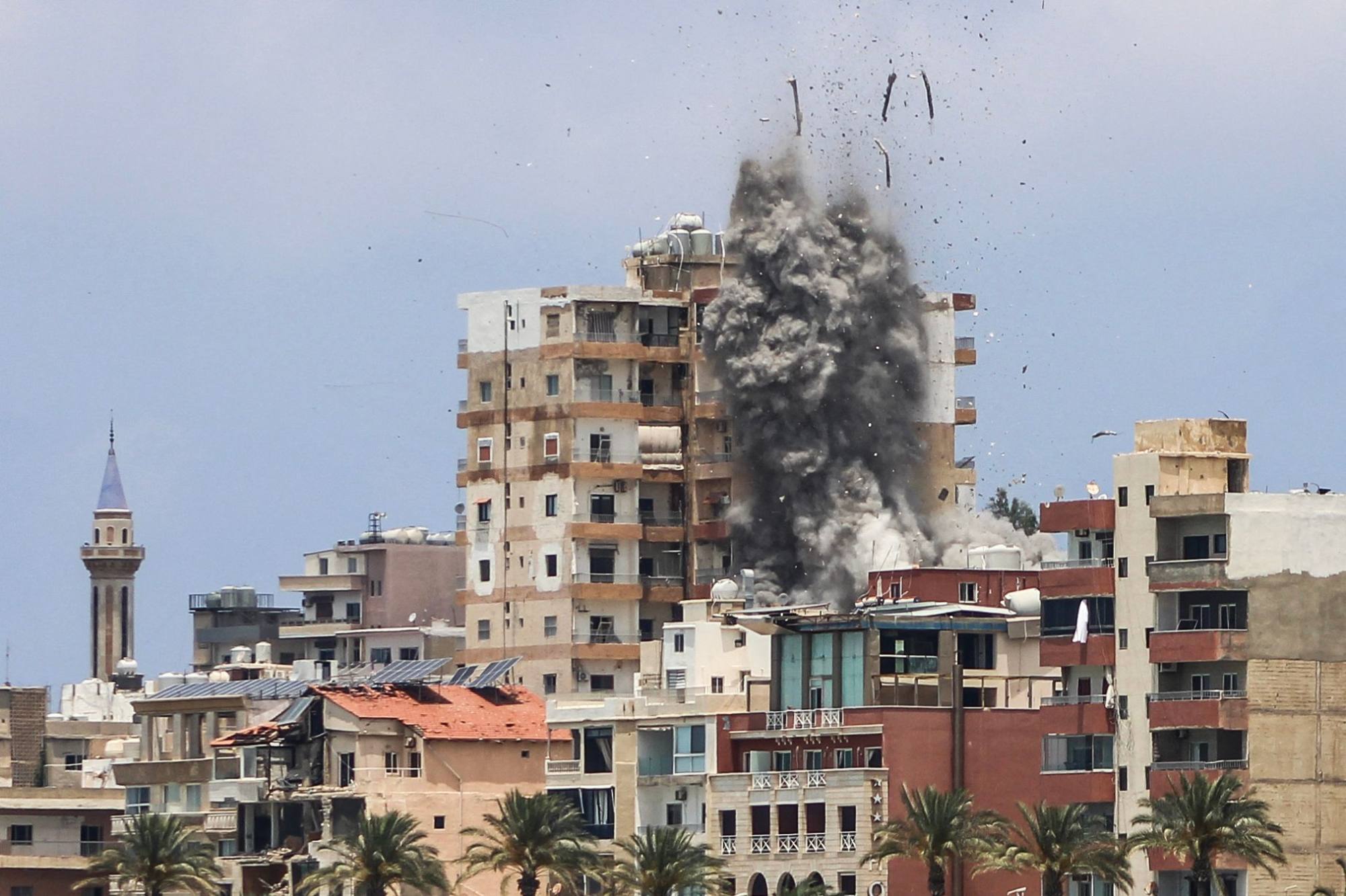 An Israeli air strike in Tyre, southern Lebanon on Monday. Photo: AFP An Israeli air strike in Tyre, southern Lebanon on Monday. Photo: AFP