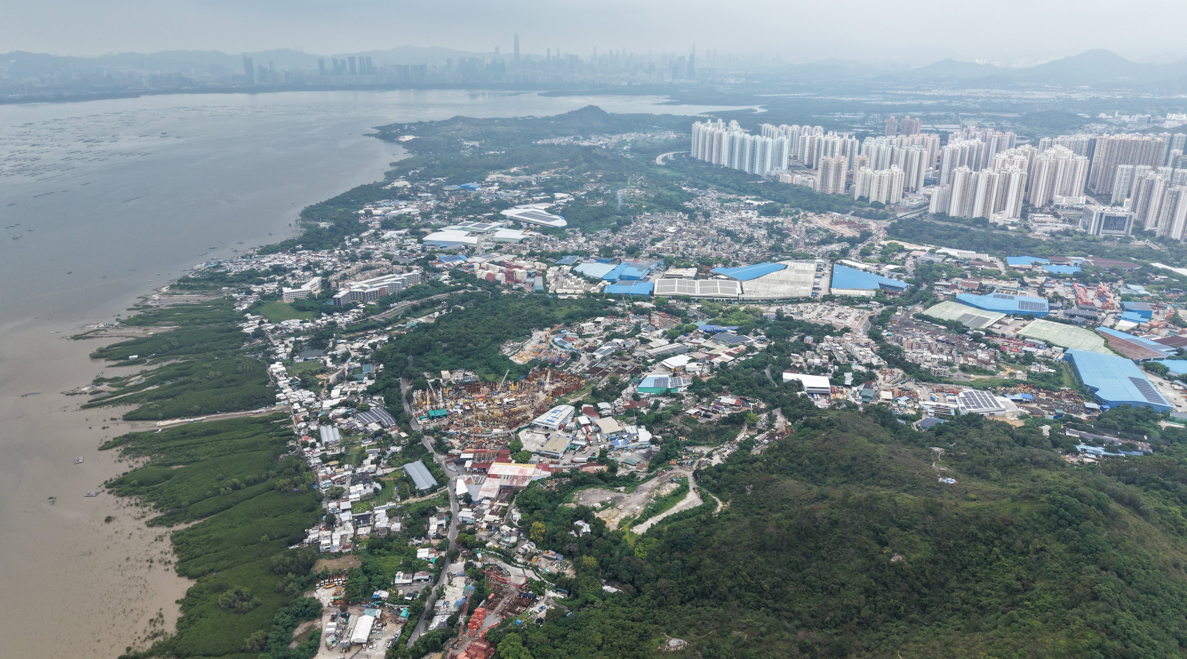 An aerial view of Lau Fau Shan in 2026. Photo: Karma Lo