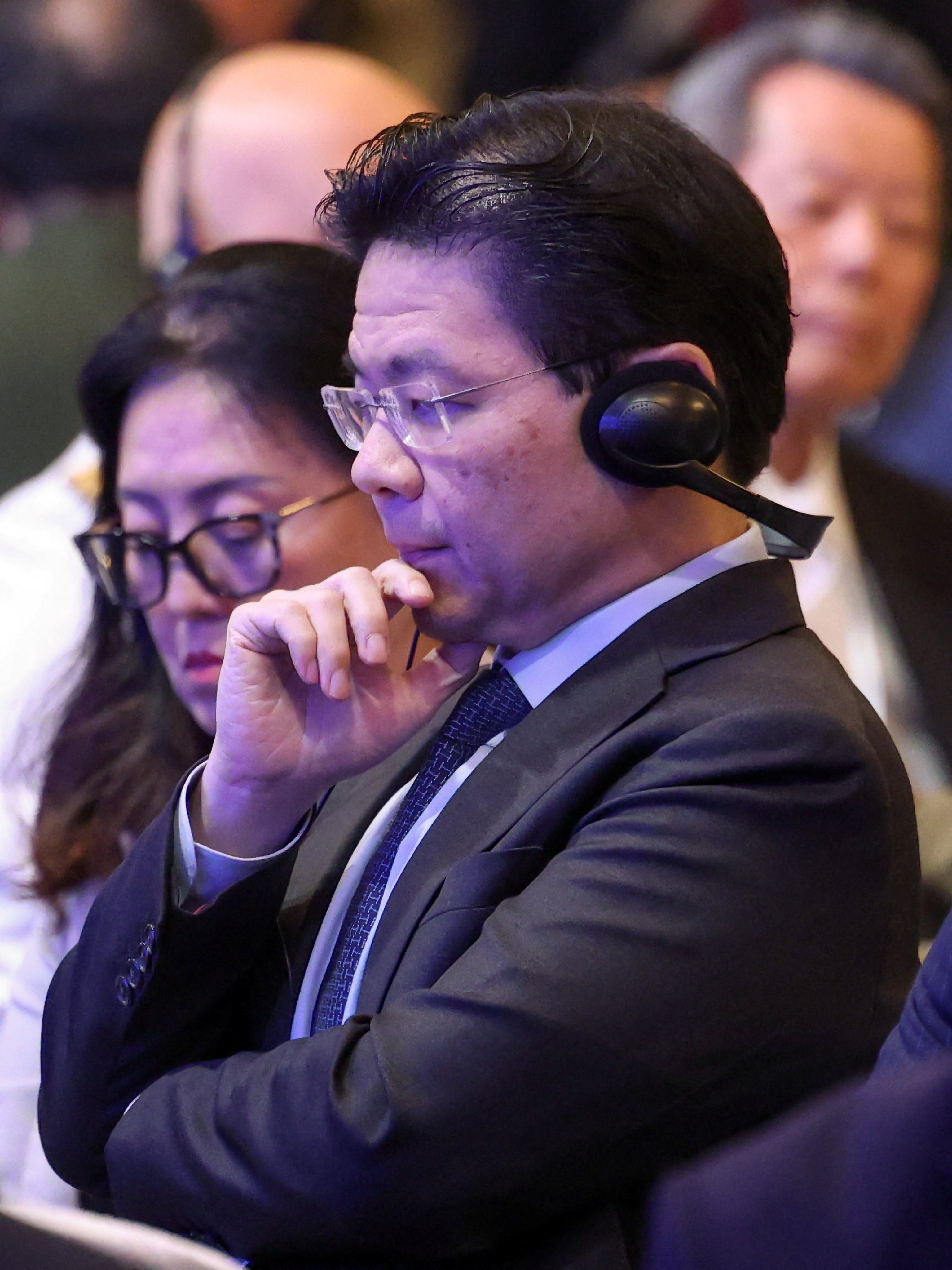 Singapore’s Prime Minister Lawrence Wong listens to the keynote speech at the IISS Shangri-la Dialogue security summit in Singapore last month. Photo: Reuters