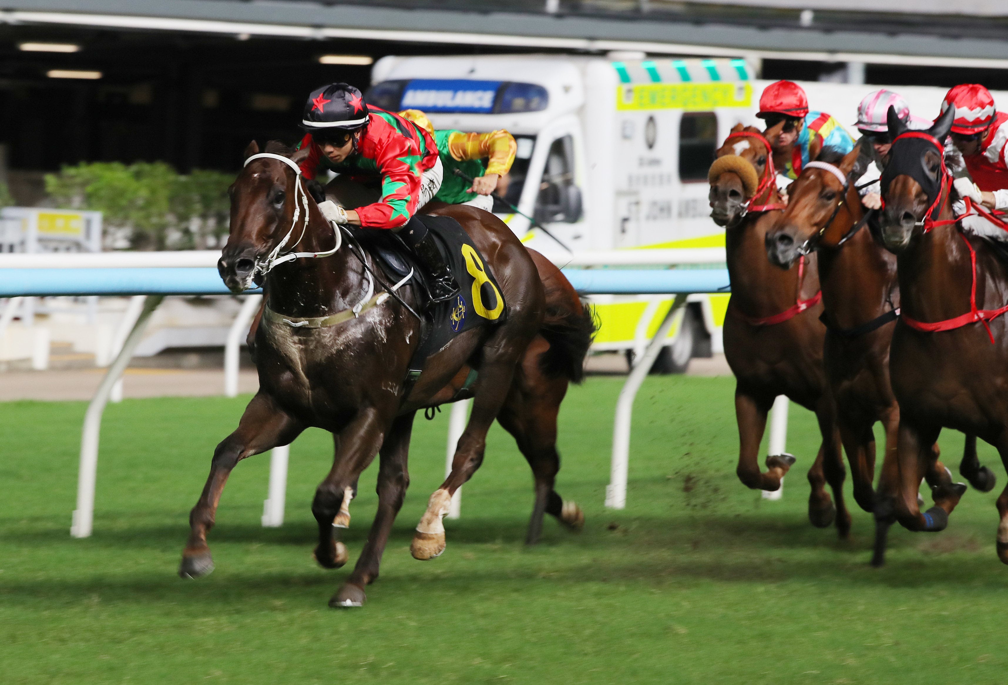 Tycoon Resources, ridden by Angus Chung, wins at Happy Valley. Photos: Kenneth Chan