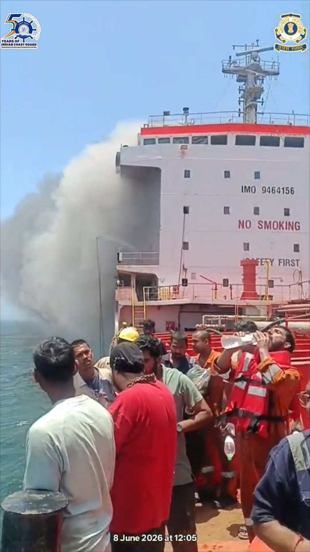 On Monday, Omani authorities airlifted 24 Indian sailors off the MT Marivex after a US strike on the Palau-flagged tanker. Photo: Facebook/IndianCoastGuard