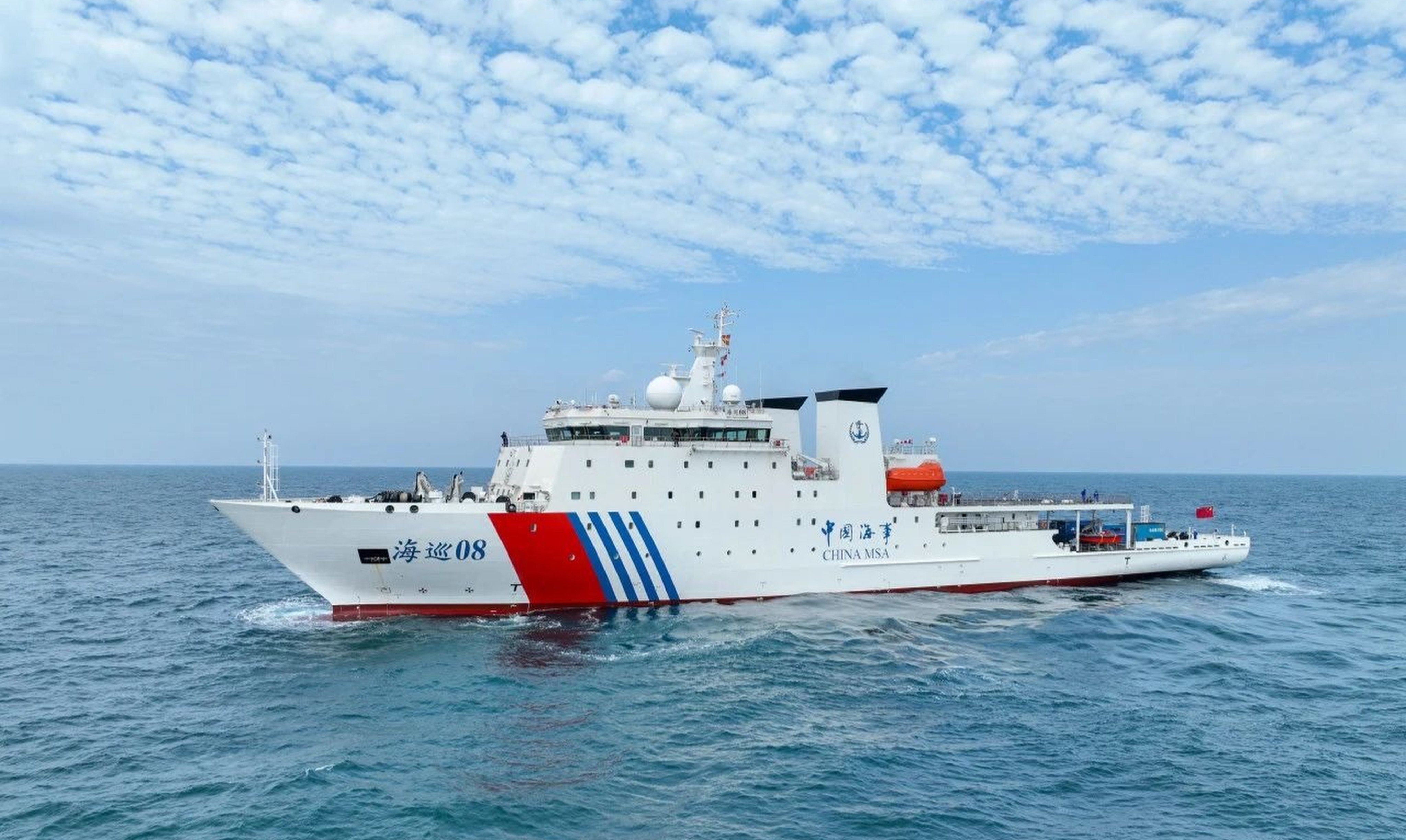 Beijing’s Haixun 08 vessel – China’s largest and most advanced survey ship – conducted survey operations covering 1,025 nautical miles during the five-day operation. Photo: Handout