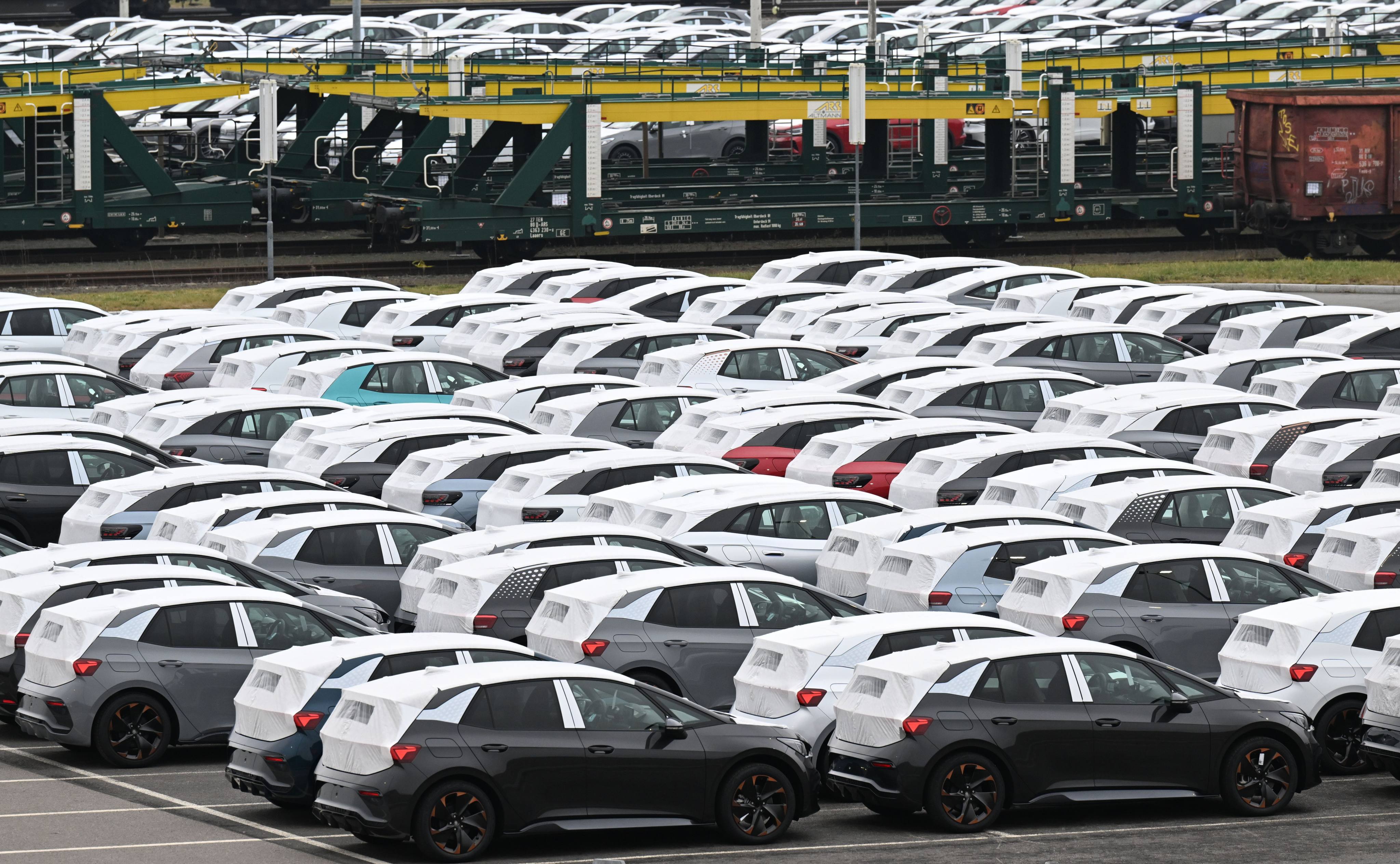 Volkswagen electric vehicles are seen in the carmaker’s factory in Zwickau, Germany. Photo: dpa