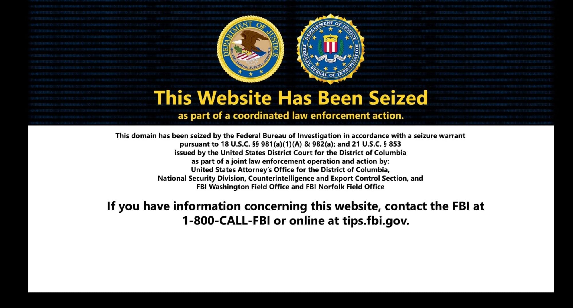 An image of one of the websites, Rightinfo Consulting, that the FBI has seized. Photo: Handout An image of one of the websites, Rightinfo Consulting, that the FBI has seized. Photo: Handout